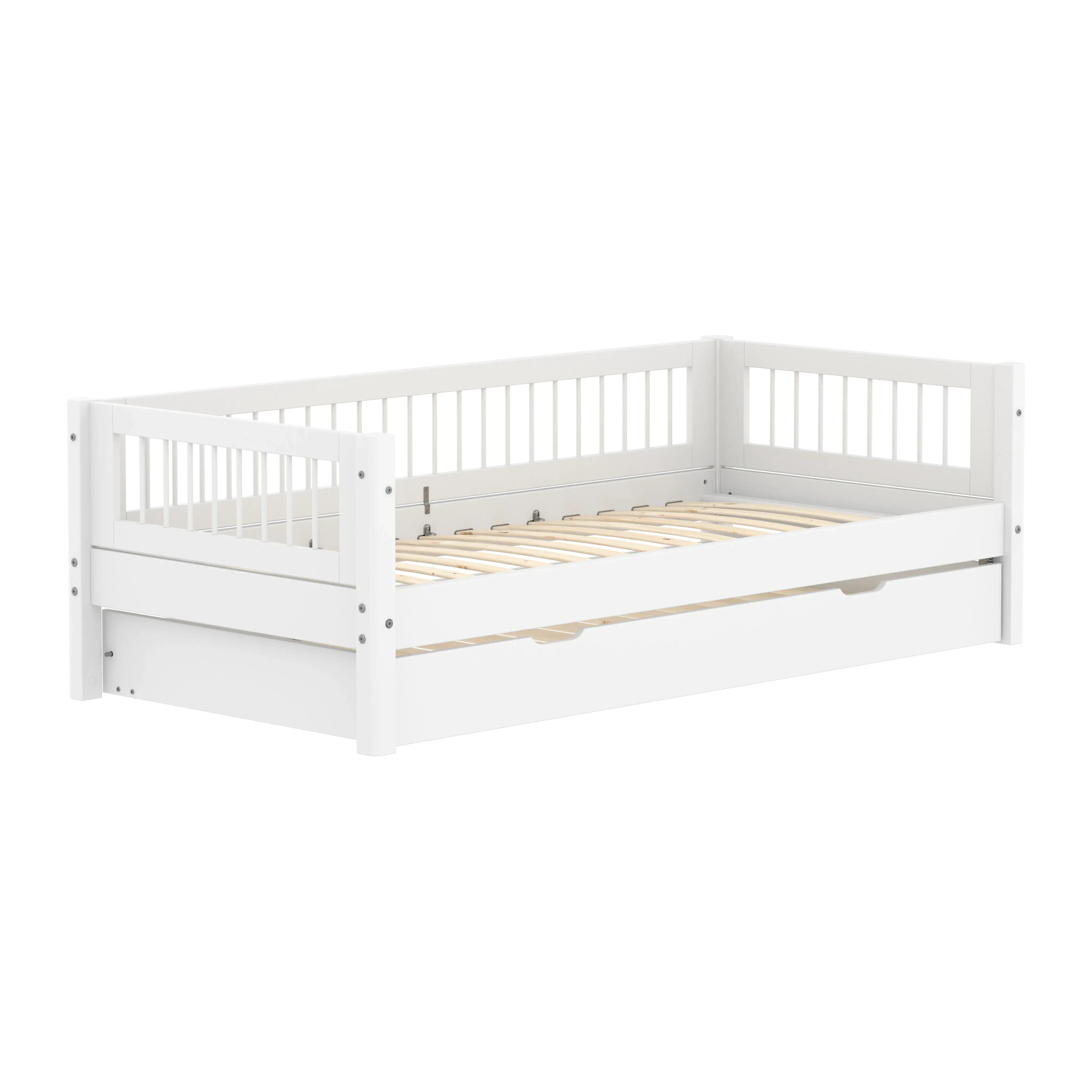 flexa-white-einzelbett-daybed-90x200-cm-mit-ausziehbett-90x190-cm-wei-crossbars image 4