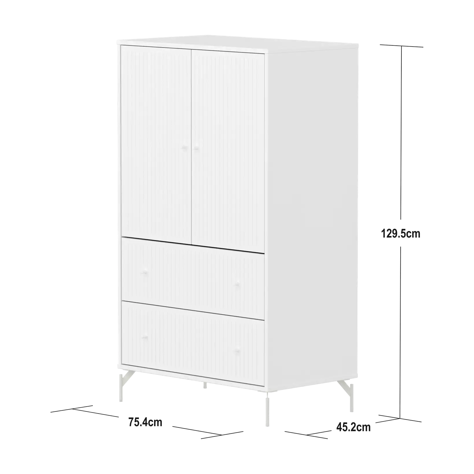 flexa-saga-schrank-2-t-ren-2-schubladen-mit-rillen-wei-2 image 4