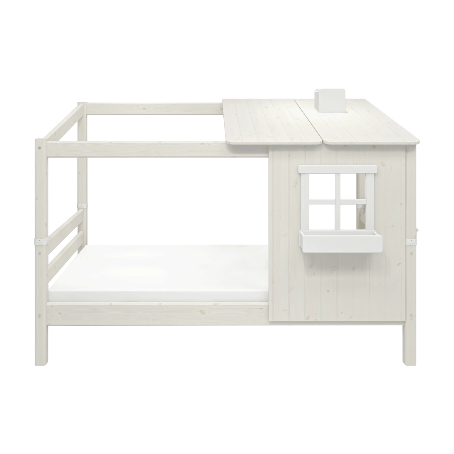 flexa-classic-spielbett-mit-1-2-haus-und-leiter-90x200-cm-wei image 6