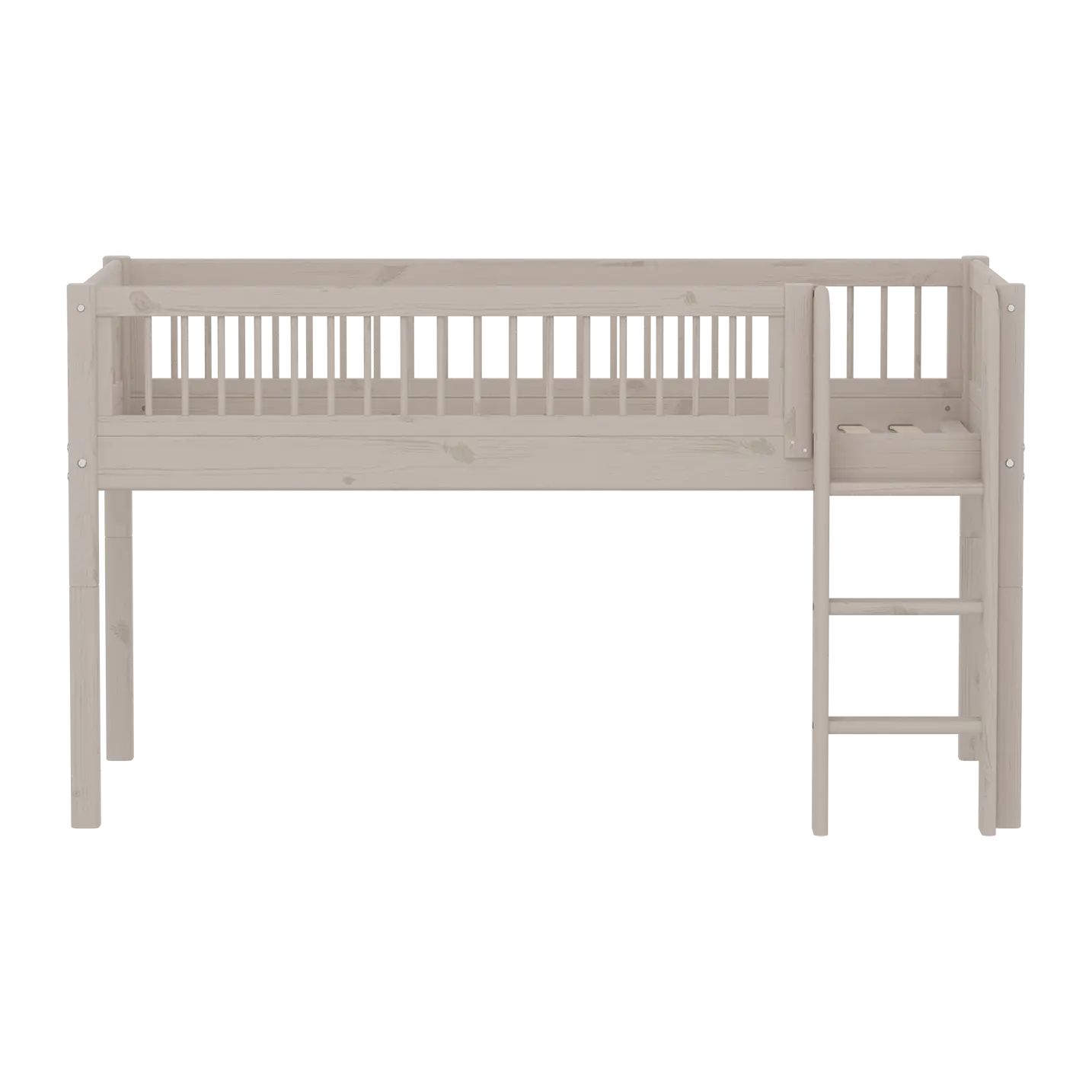flexa-classic-hochbett-120-cm-90x200-cm-grau-mit-leiter-und-absturzsicherung image 2