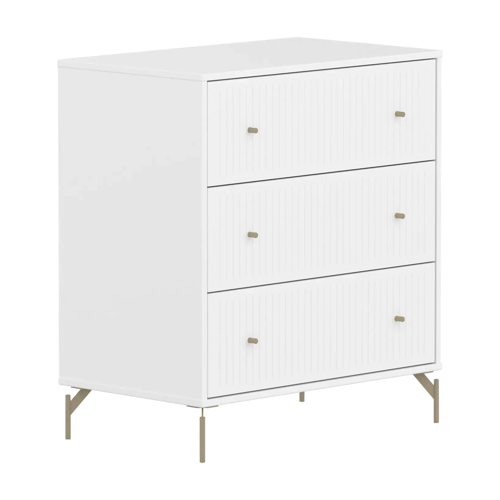 flexa-saga-kommode-3-schubladen-mit-rillen-oat-metallf-e-und-griffe-wei image 3