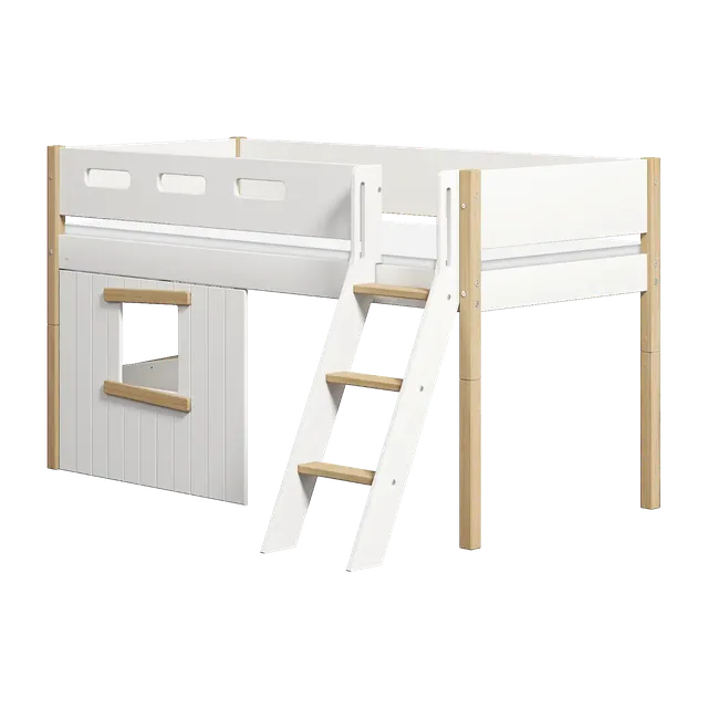 flexa-nor-spielbett-120-cm-baumhaus-mit-schr-gleiter-90x200-cm-wei-eiche image 1