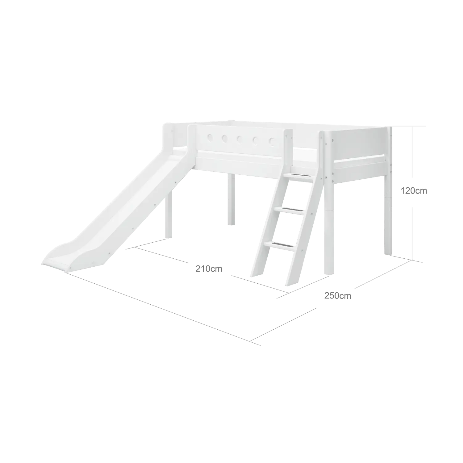 flexa-white-spielbett-120-cm-90x200-cm-wei-mit-rutsche-leiter-und-absturzsicheru image 5