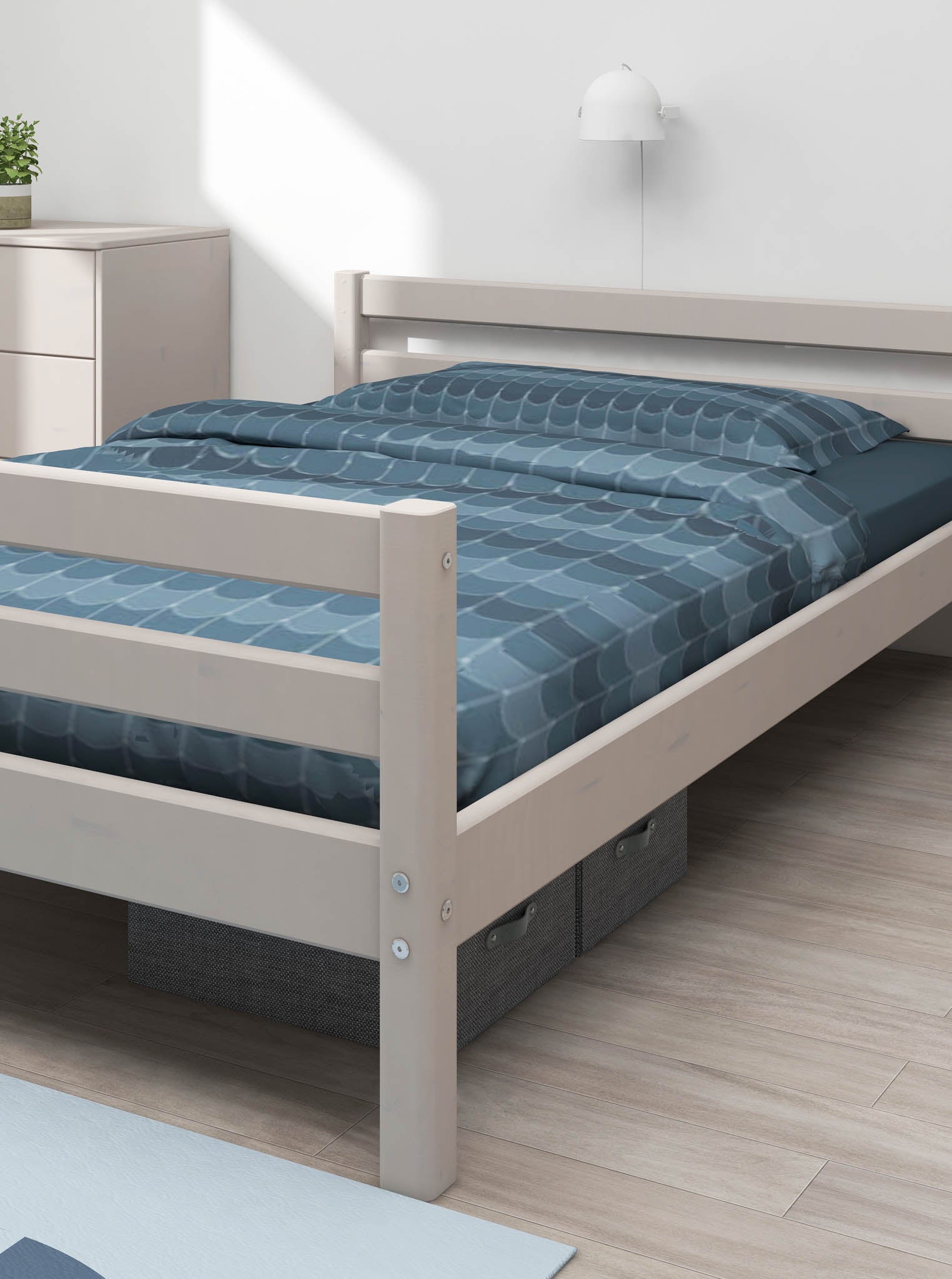flexa-classic-einzelbett-140x200-cm-grau-mit-lattenrost image 2