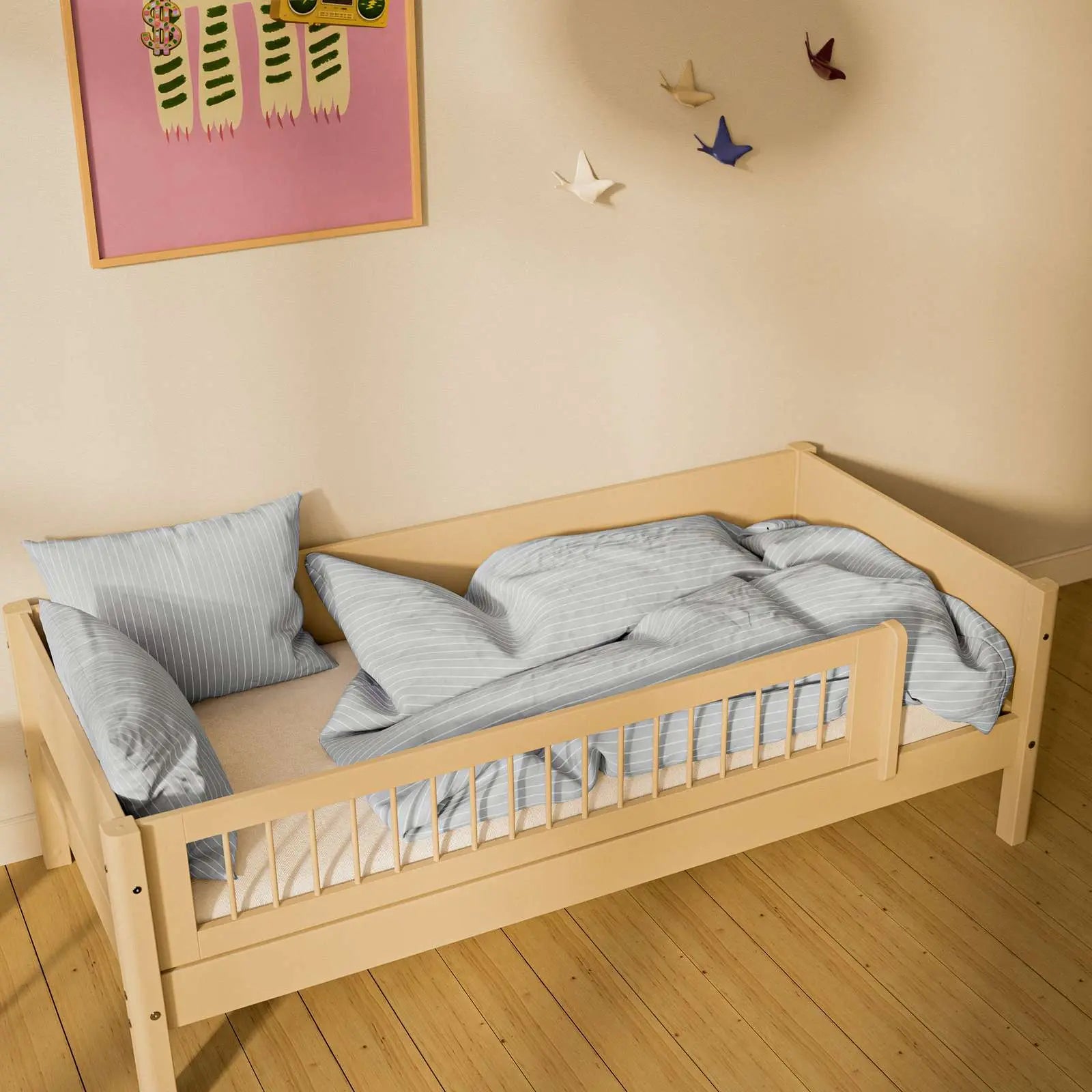 flexa-white-einzelbett-mit-absturzsicherung-90x200-cm-sand image 2