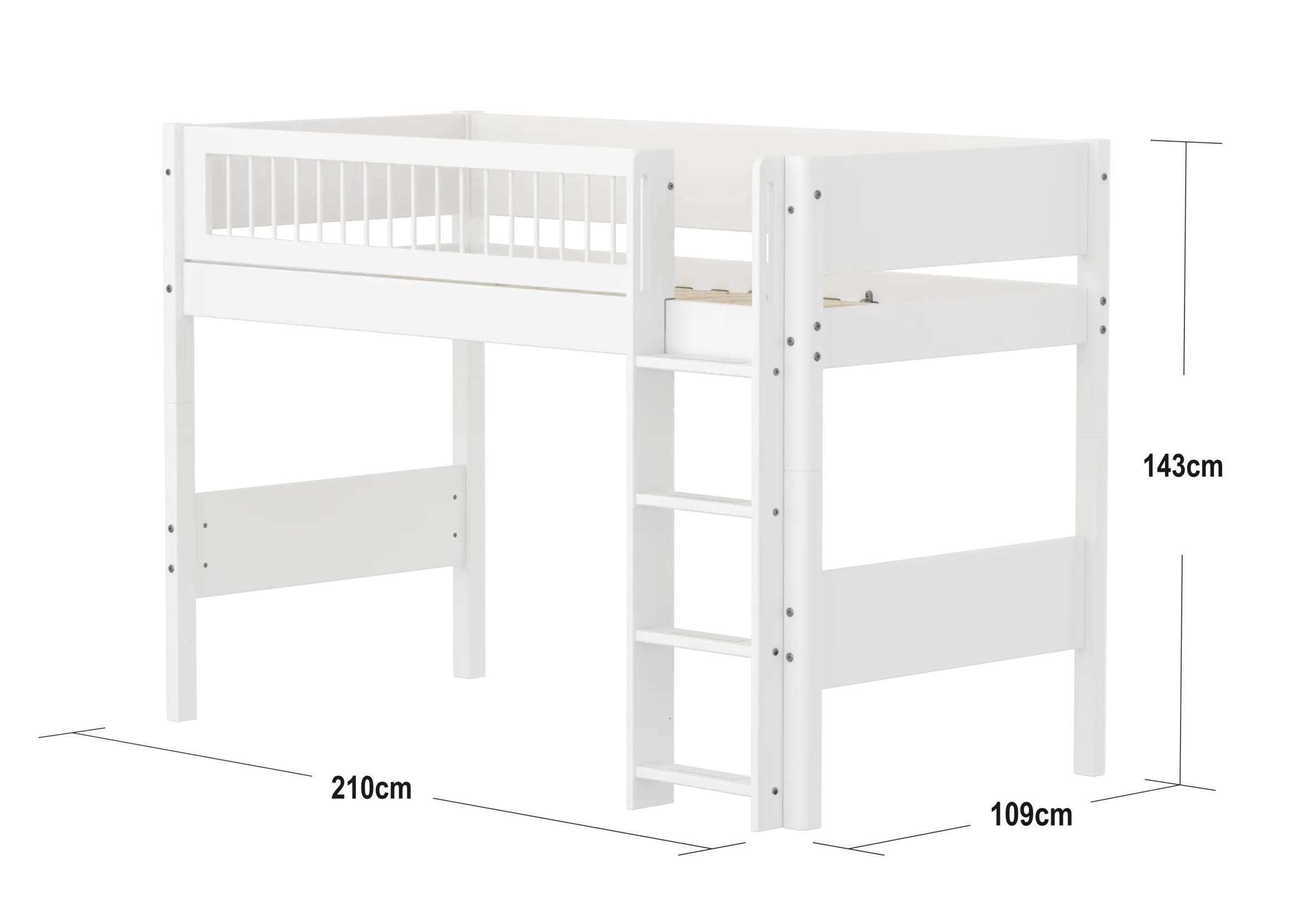 flexa-white-hochbett-143-cm-mit-leiter-und-absturzsicherung-90x200-cm-wei-bestse image 4