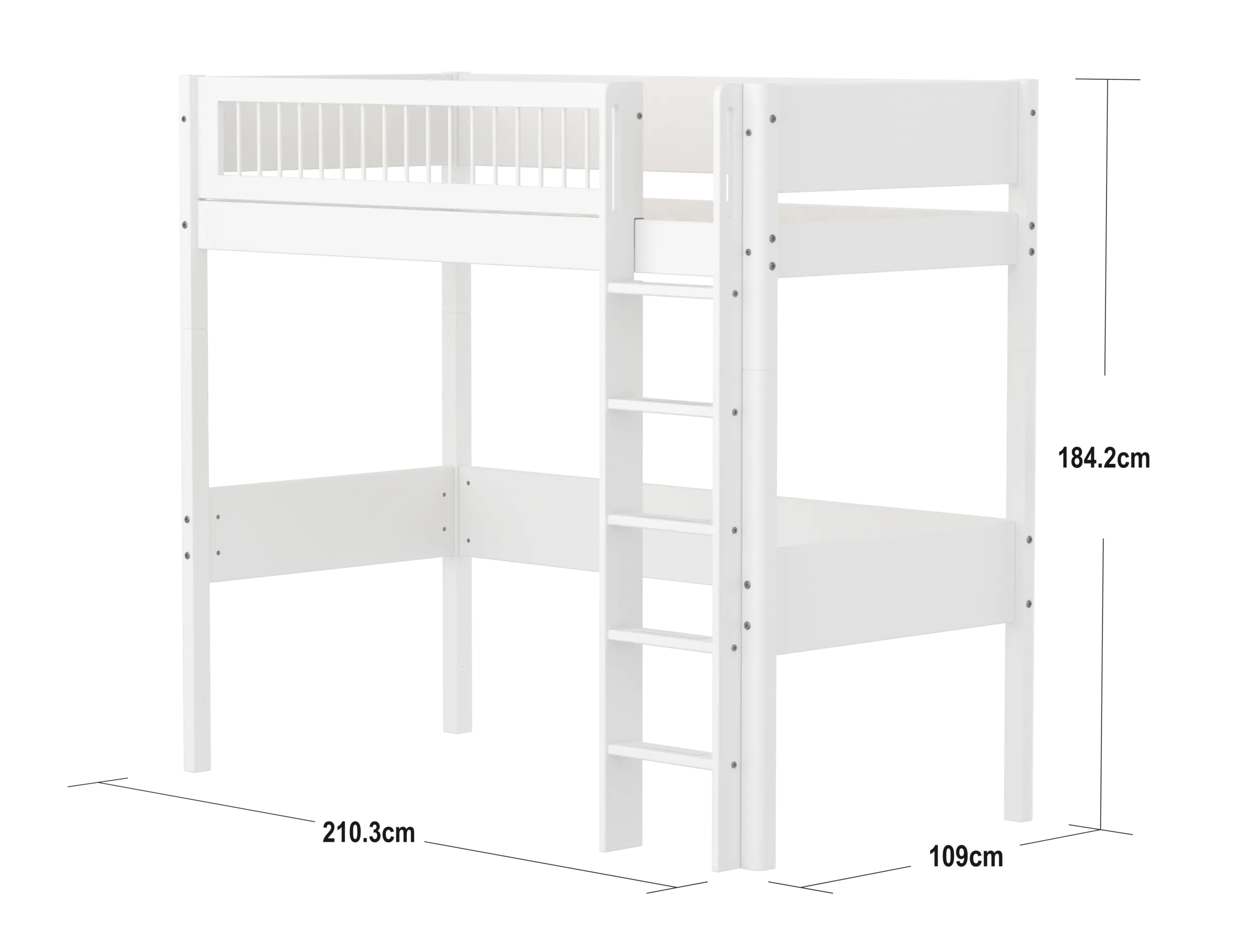 flexa-white-hochbett-184-cm-mit-leiter-und-absturzsicherung-90x200-cm-wei image 5