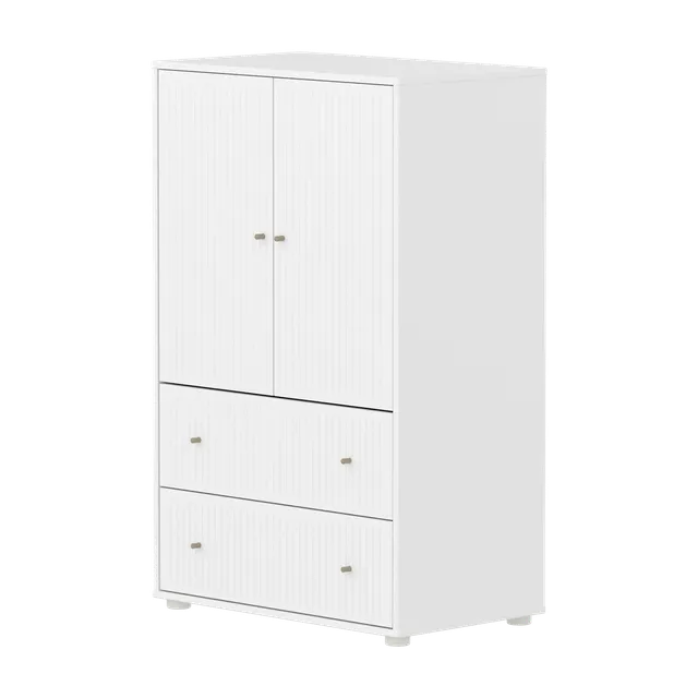 flexa-saga-schrank-2-t-ren-und-2-schubladen-mit-rillen-oat-griffe-wei image 1