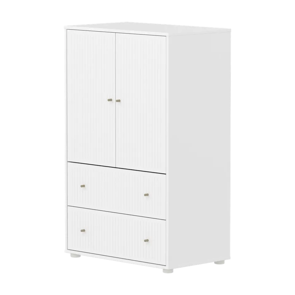 flexa-saga-schrank-2-t-ren-und-2-schubladen-mit-rillen-oat-griffe-wei image 1