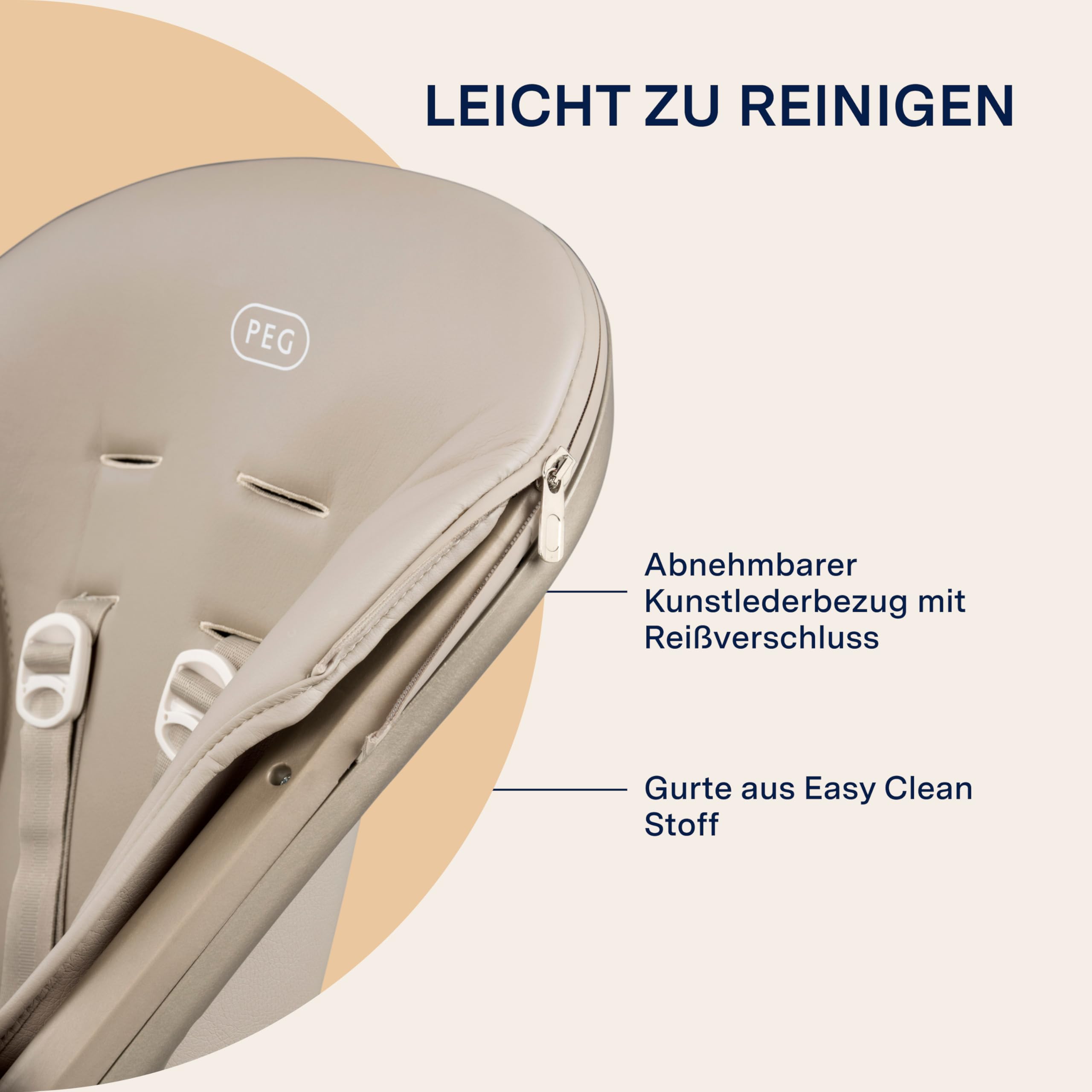 peg-perego-living-hochstuhl-ab-geburt-0-3-jahre-space-sand image 7