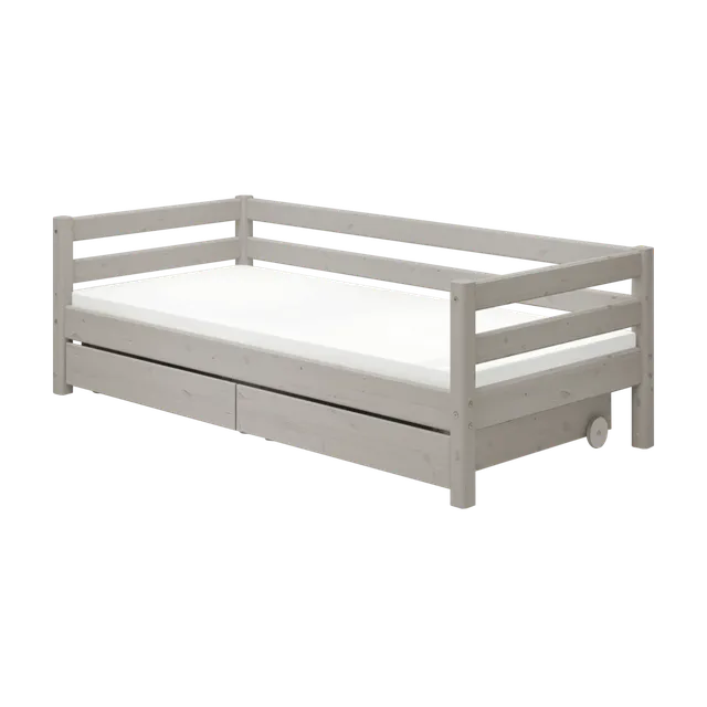 flexa-classic-tagesbett-einzelbett-90x200-cm-mit-schubladen-grau image 1