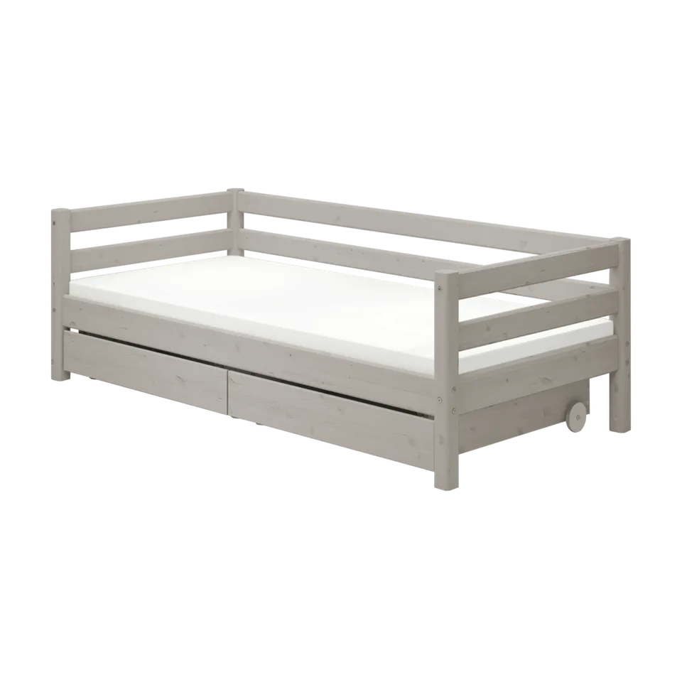 flexa-classic-tagesbett-einzelbett-90x200-cm-mit-schubladen-grau image 1