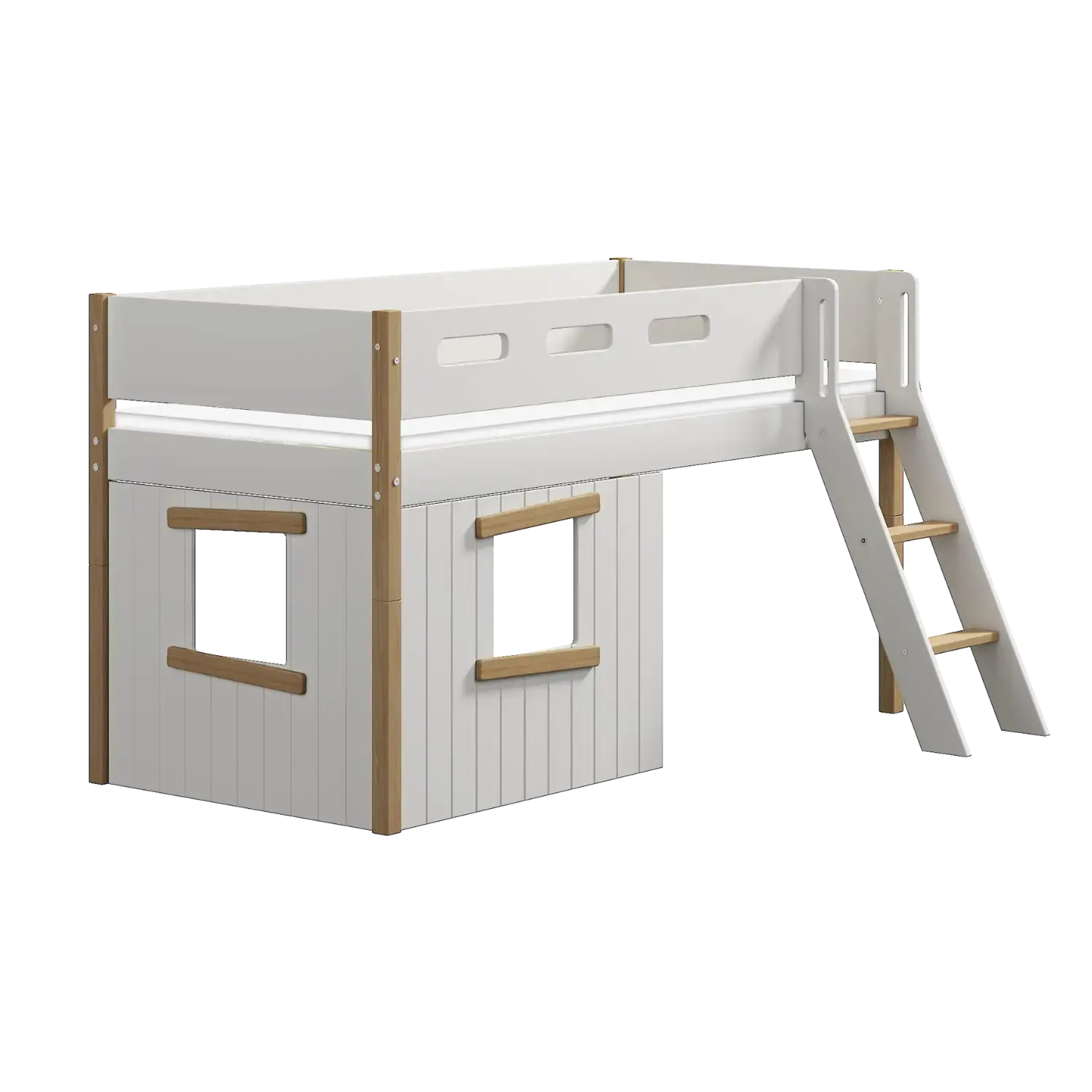 flexa-nor-spielbett-120-cm-baumhaus-mit-schr-gleiter-90x200-cm-wei-eiche image 4