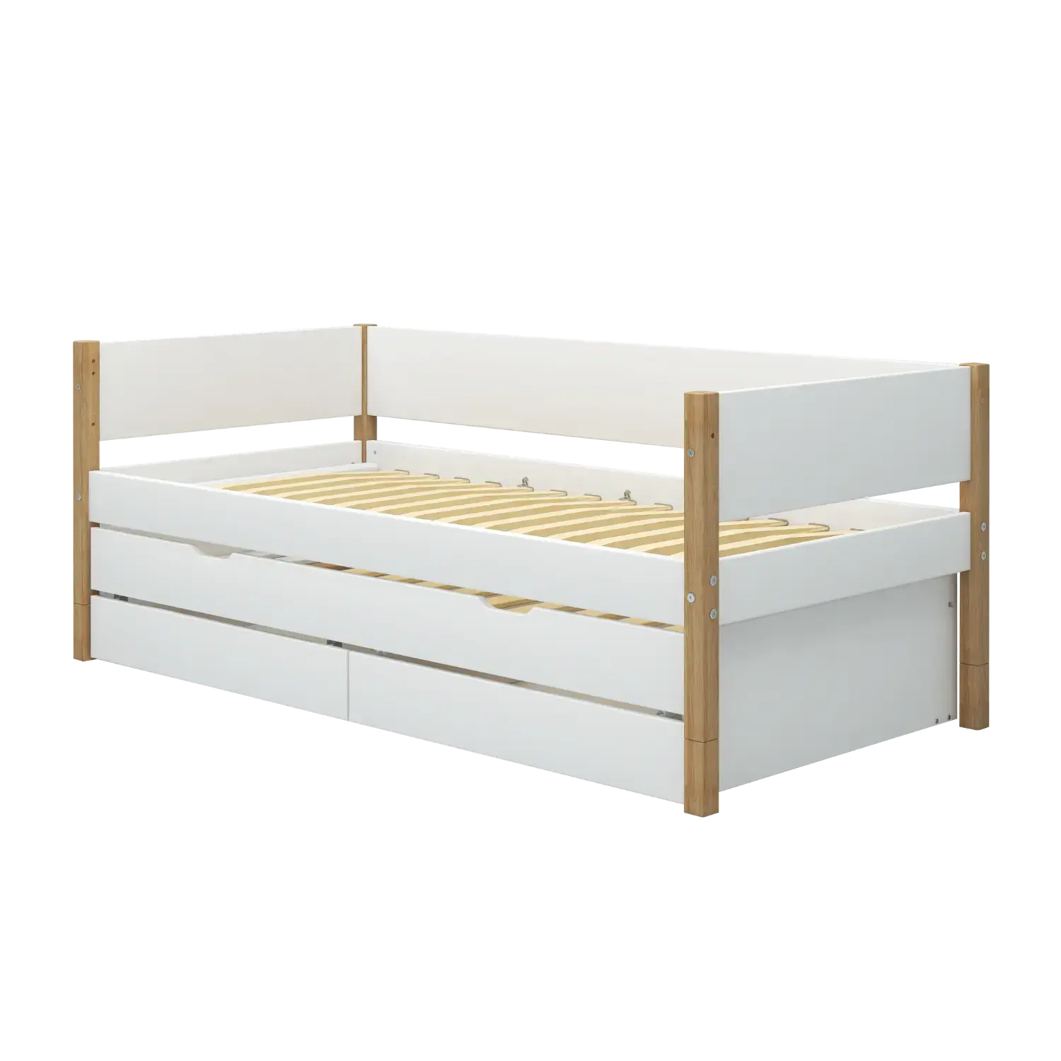 flexa-nor-einzelbett-90x200-cm-mit-ausziehbett-90x190-cm-und-schubladen-wei-eich image 6
