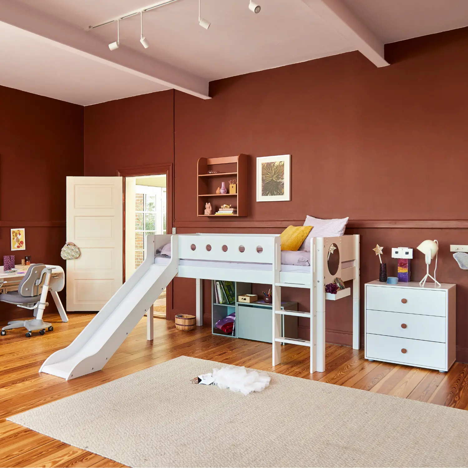 flexa-white-spielbett-120-cm-90x200-cm-wei-mit-rutsche-und-leiter image 5