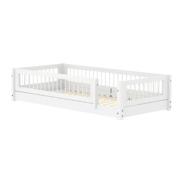 flexa-white-montessori-bett-90x200-cm-mit-crossbars-und-absturzsicherung-wei image 1