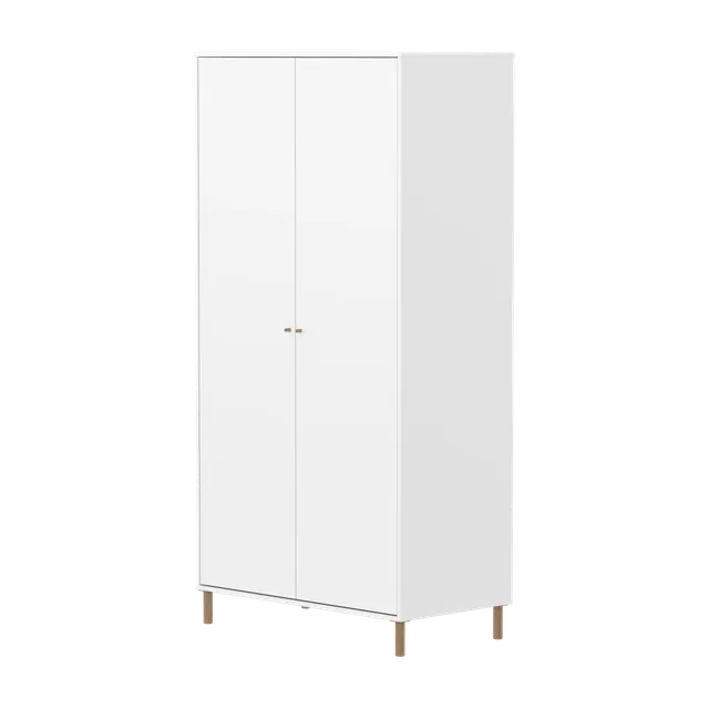 flexa-saga-kleiderschrank-2-t-ren-mit-stange-f-e-und-griffe-in-eiche-wei image 1