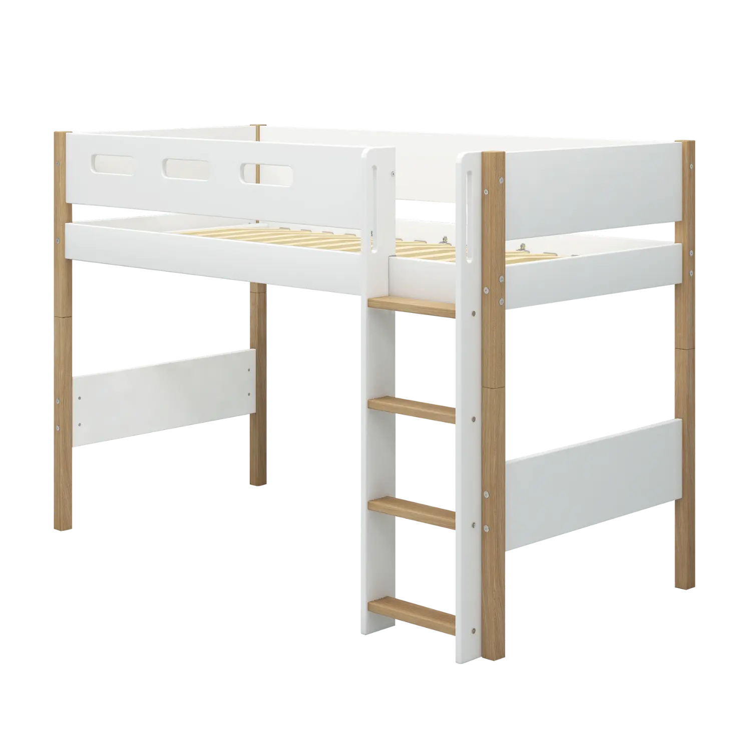 flexa-nor-hochbett-143-cm-halbhoch-mit-gerader-leiter-und-absturzsicherung-90x20 image 5