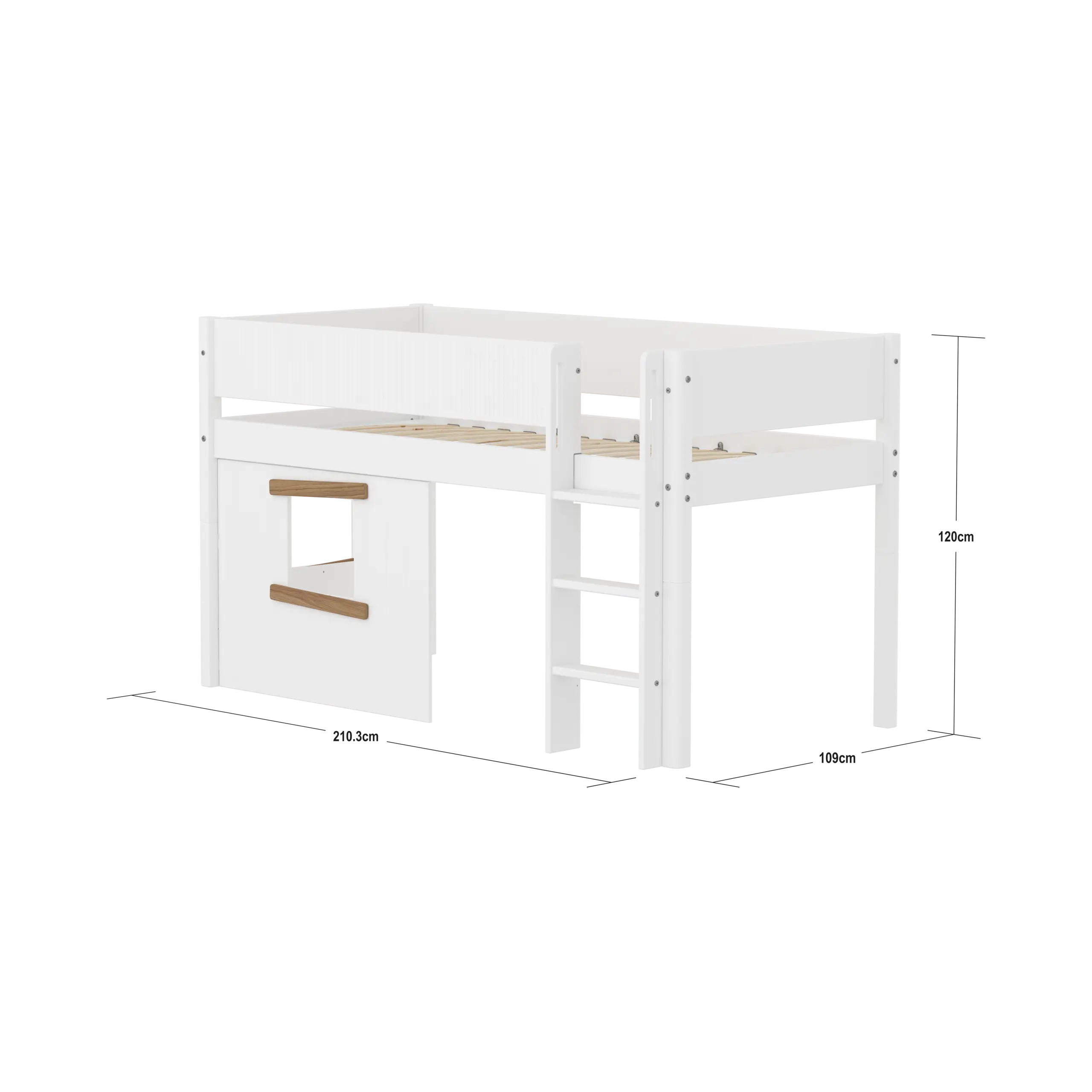 flexa-white-spielbett-120-cm-mit-baumhaus-90x200-cm-wei-eiche image 4
