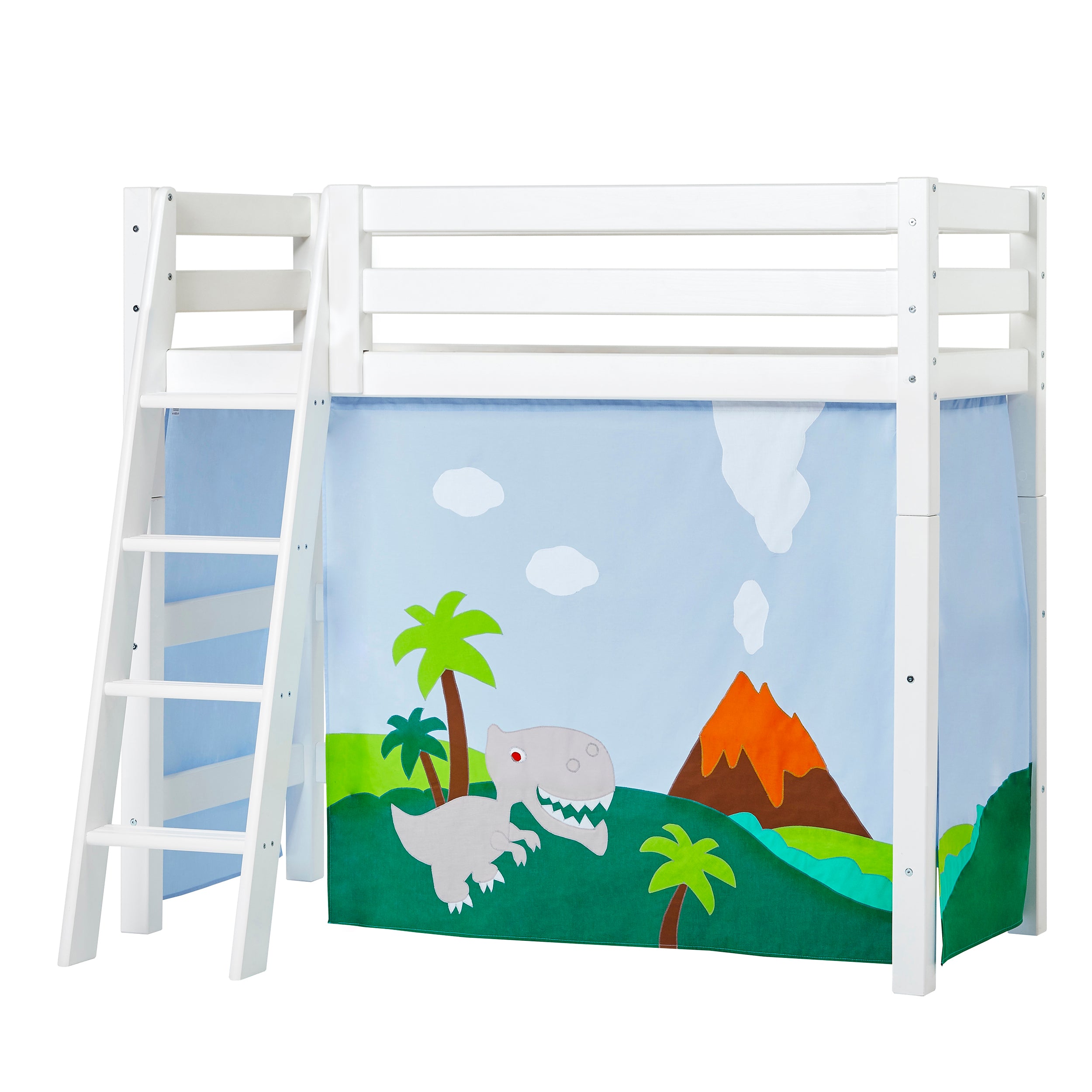 hoppekids-eco-luxury-mittelhohes-bett-mit-dinosaur-bettvorhang image 4