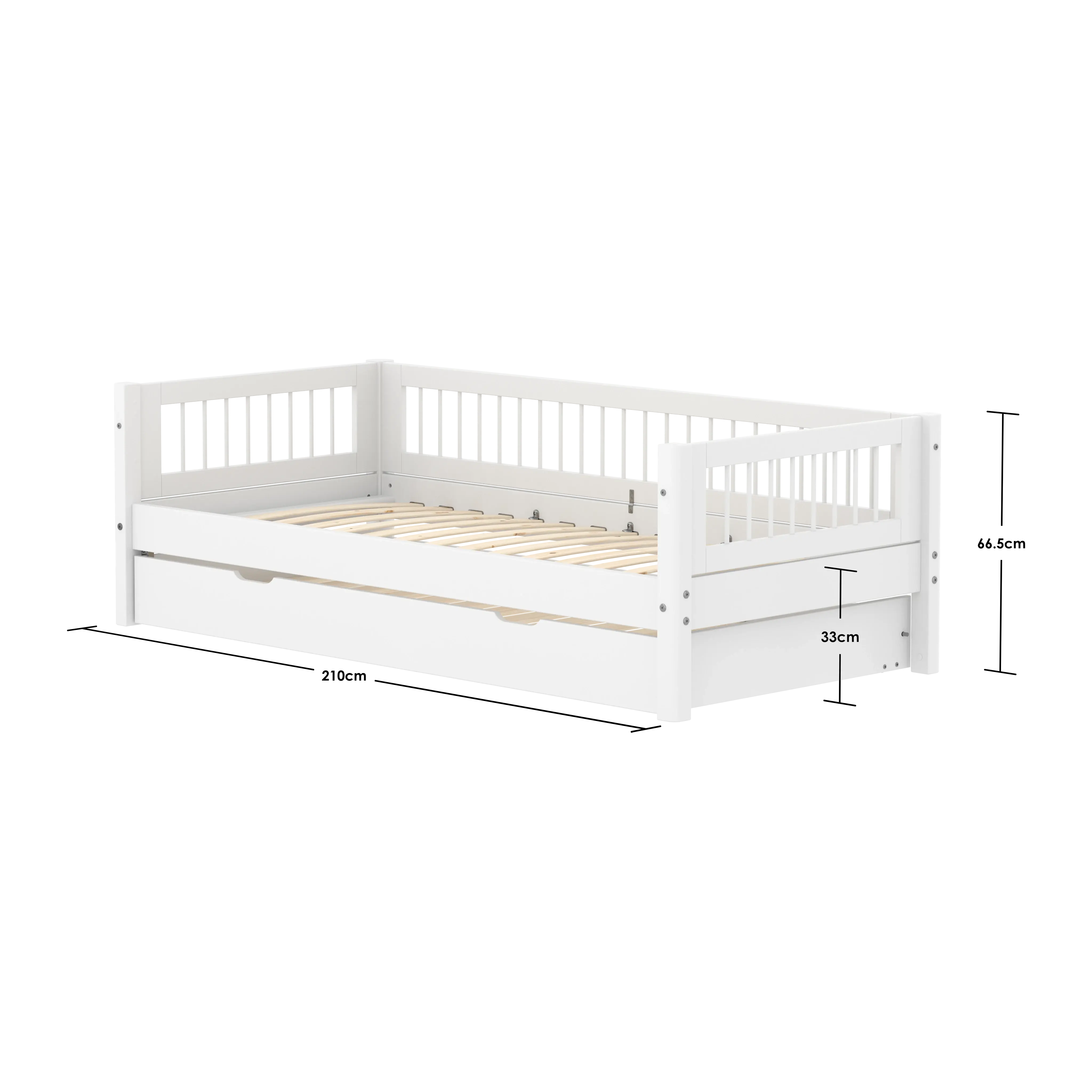 flexa-white-einzelbett-daybed-90x200-cm-mit-ausziehbett-90x190-cm-wei-crossbars image 5