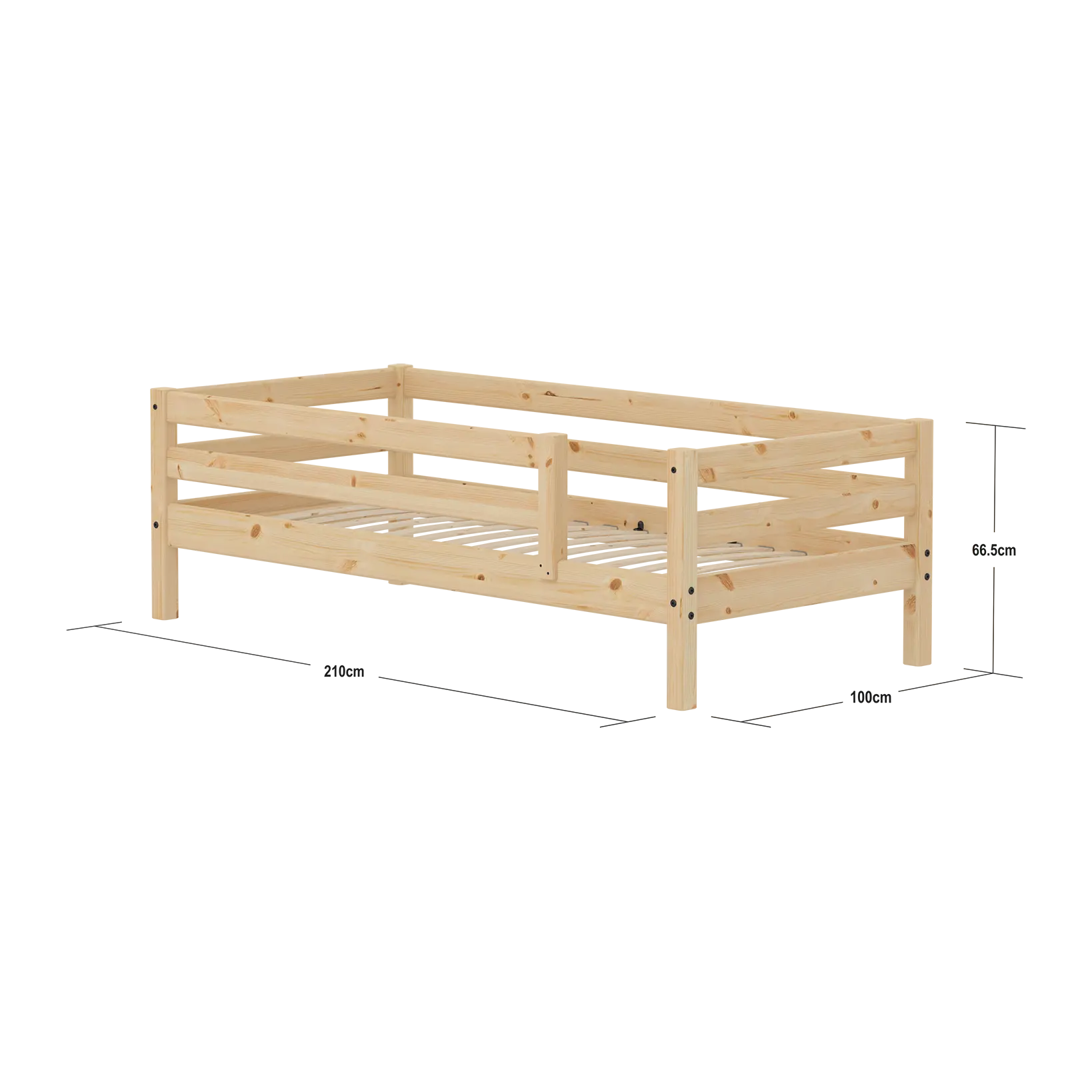 flexa-classic-raw-einzelbett-mit-absturzsicherung-90x200-cm-kiefernholz image 4