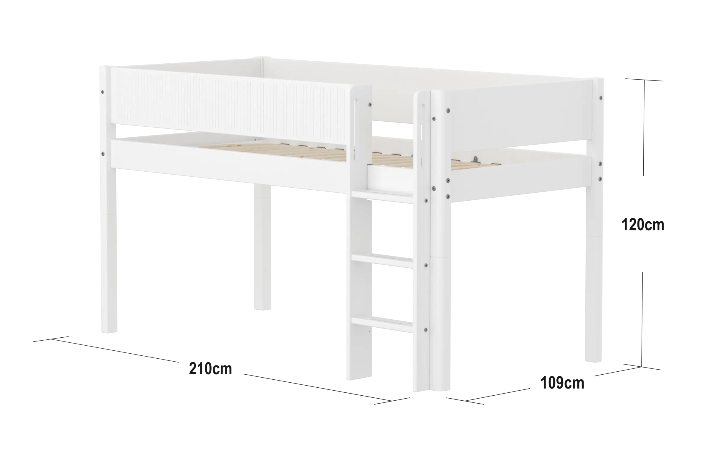 flexa-classic-halbhochbett-120-cm-mit-leiter-und-absturzsicherung-90x200-cm-wei image 4