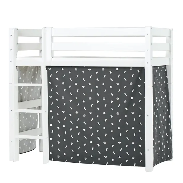hoppekids-eco-luxury-mittelhohes-bett-mit-pets-granite-grey-bettvorhang image 1
