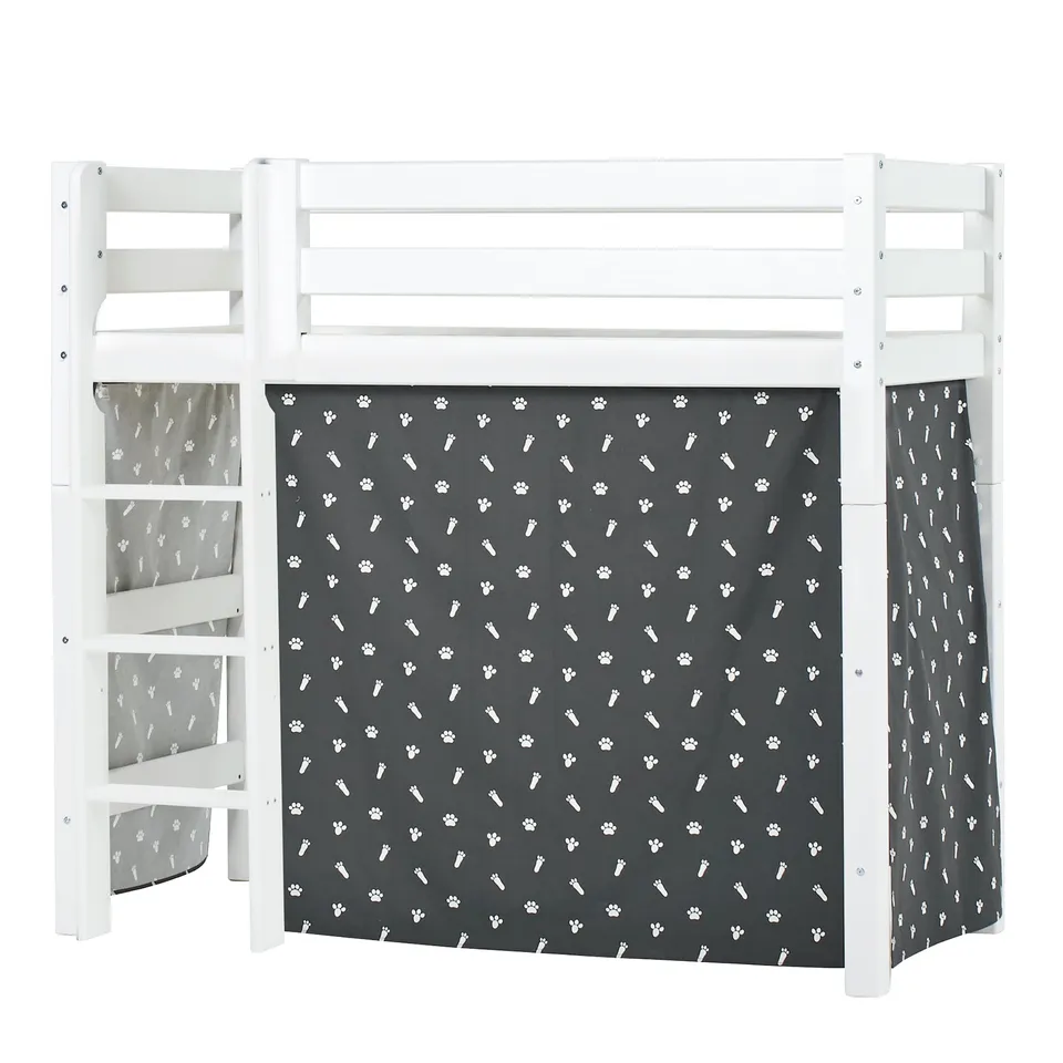 hoppekids-eco-luxury-mittelhohes-bett-mit-pets-granite-grey-bettvorhang image 1
