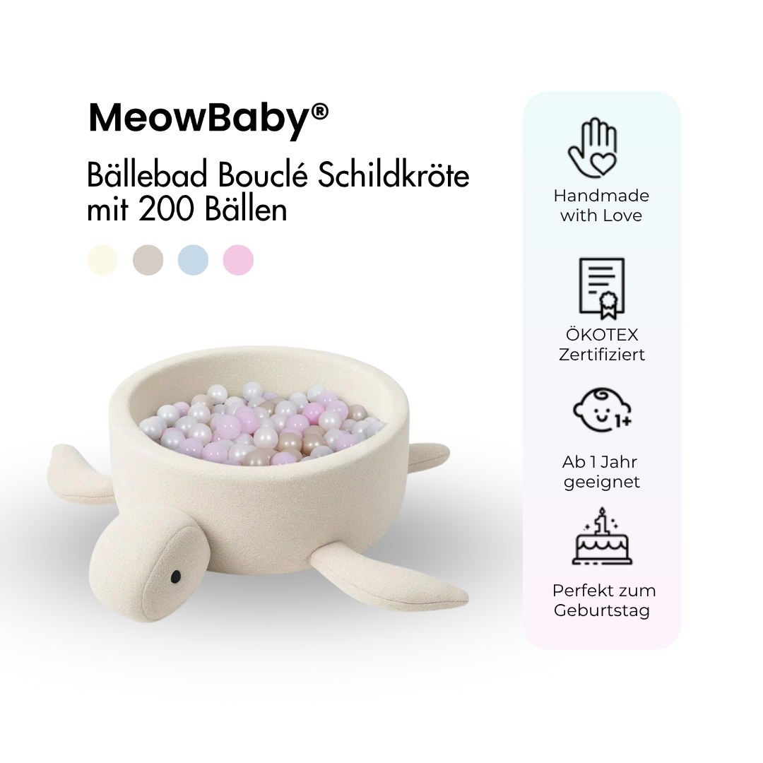 meowbaby-b-llebad-schildkr-te-shelly-boucl-mit-200-b-llen image 2
