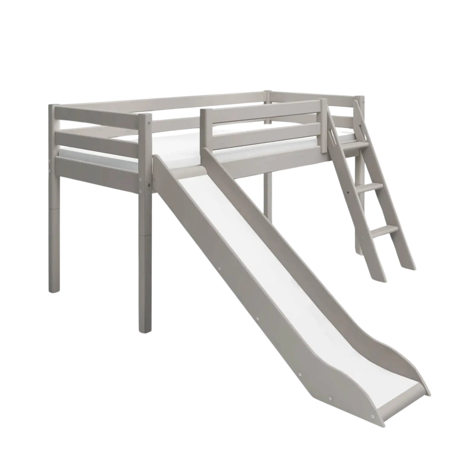 flexa-classic-spielbett-120-cm-mit-rutsche-und-schr-gleiter-90x200-cm-grau image 3