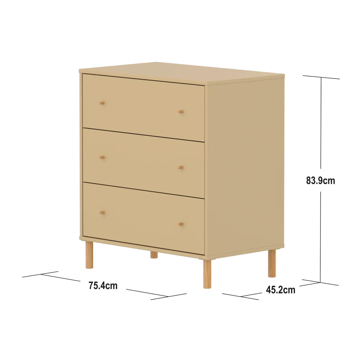flexa-saga-kommode-3-schubladen-f-e-und-griffe-in-eiche-oat image 4