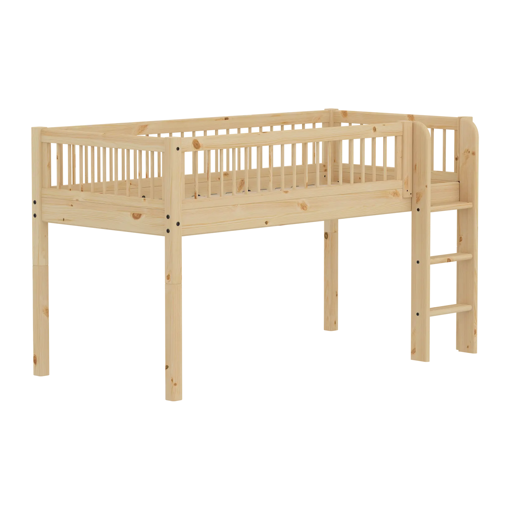 flexa-classic-raw-halbhohes-bett-90x200-cm-kiefernholz-mit-leiter image 7