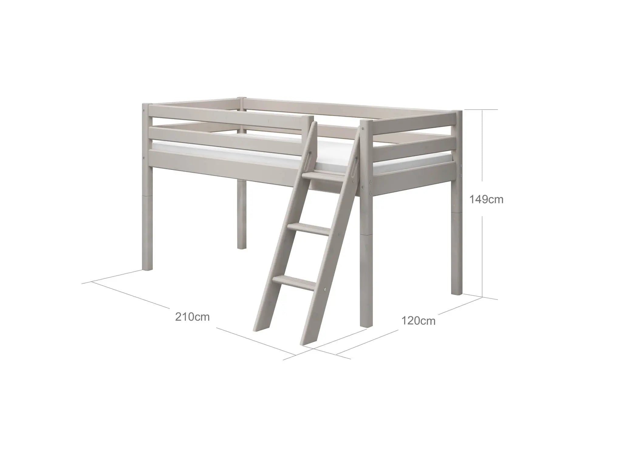flexa-classic-hochbett-120-cm-mit-schr-gleiter-und-absturzsicherung-90x200-cm-gr image 5