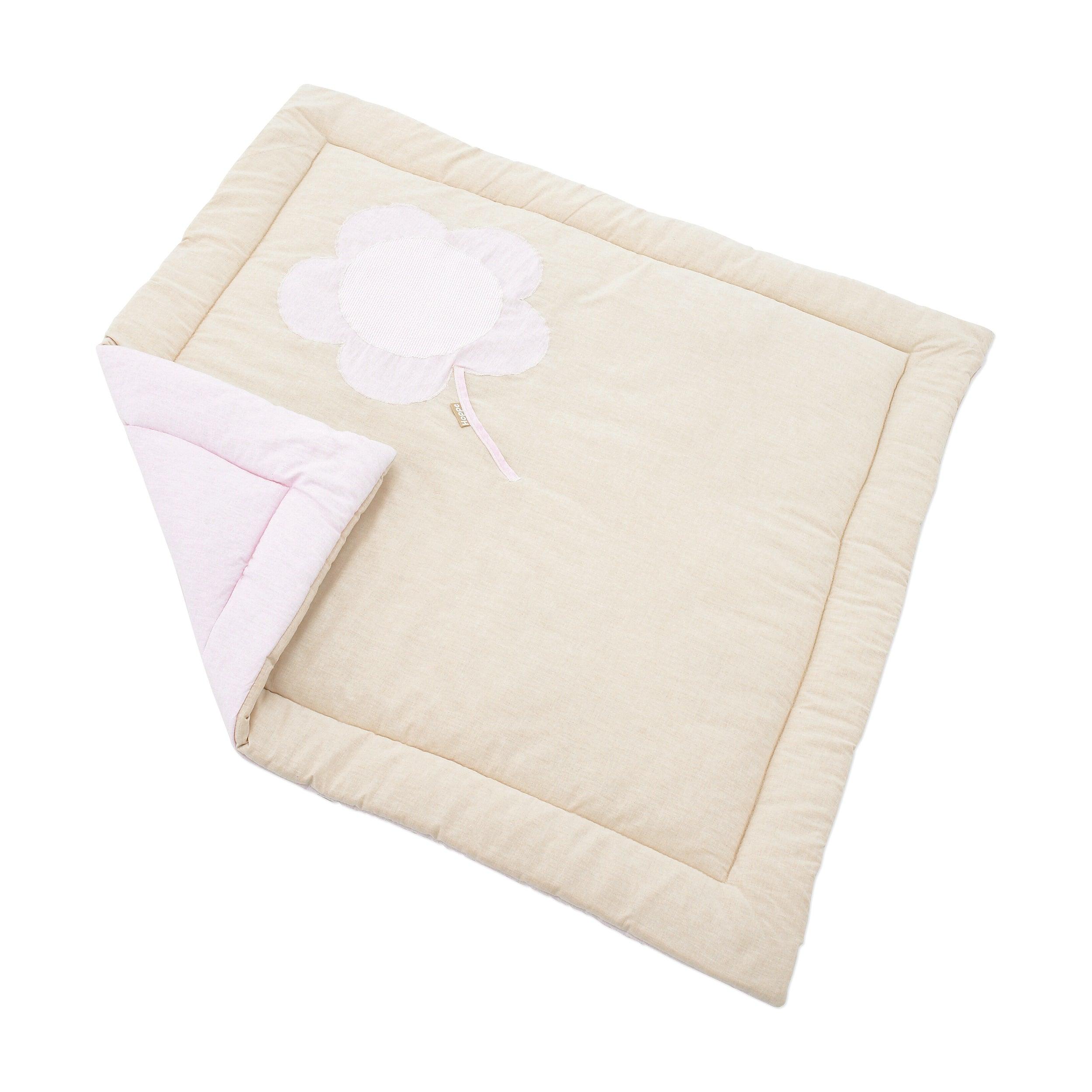 hoppekids-fairytale-flower-spielteppich-laufstall-100x100-cm-hellrosa-sand image 1