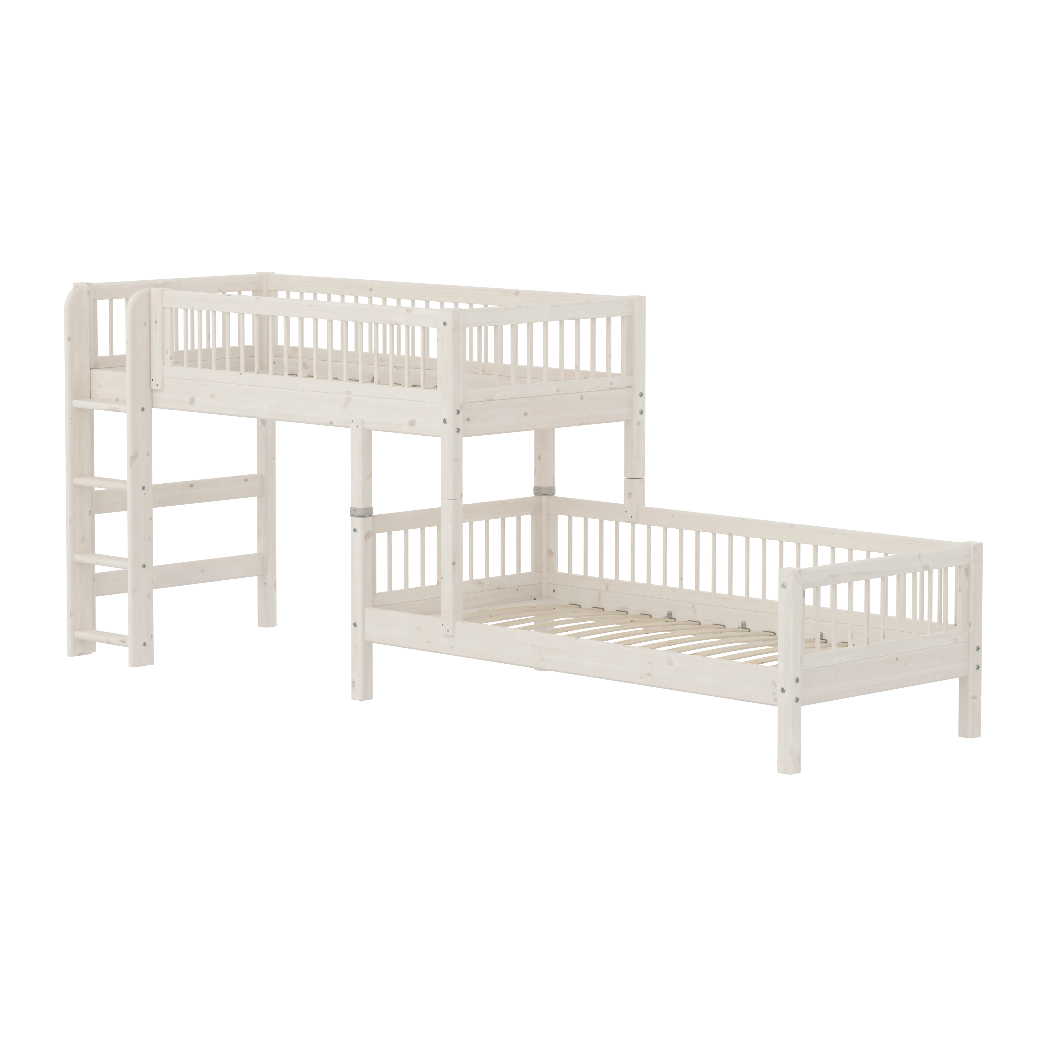 flexa-classic-etagenbett-143-cm-90x200-cm-mit-leiter-und-absturzsicherung-wei image 2