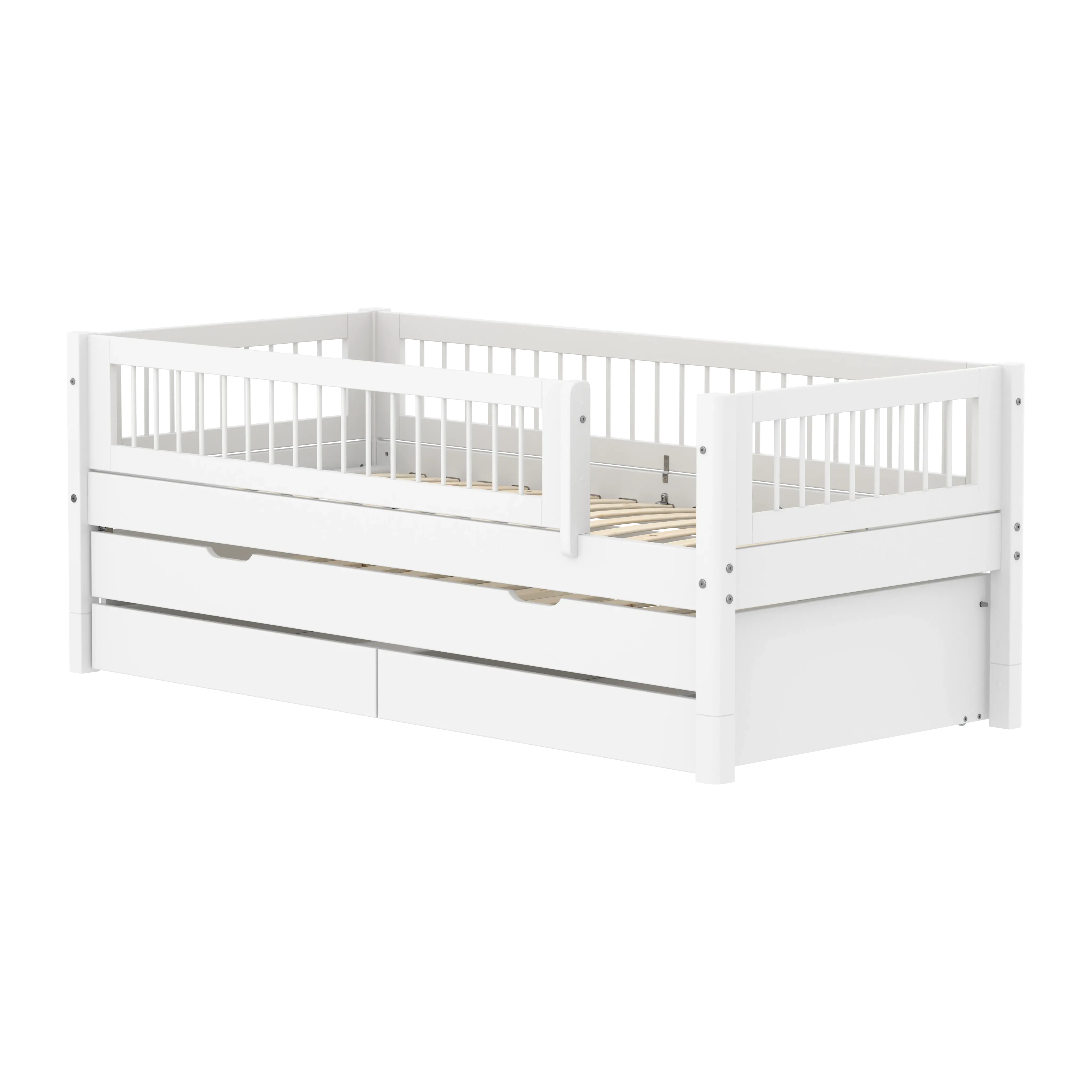 flexa-white-einzelbett-90x200-cm-wei-mit-ausziehbett-90x190-cm-schubladen-und-ab image 1