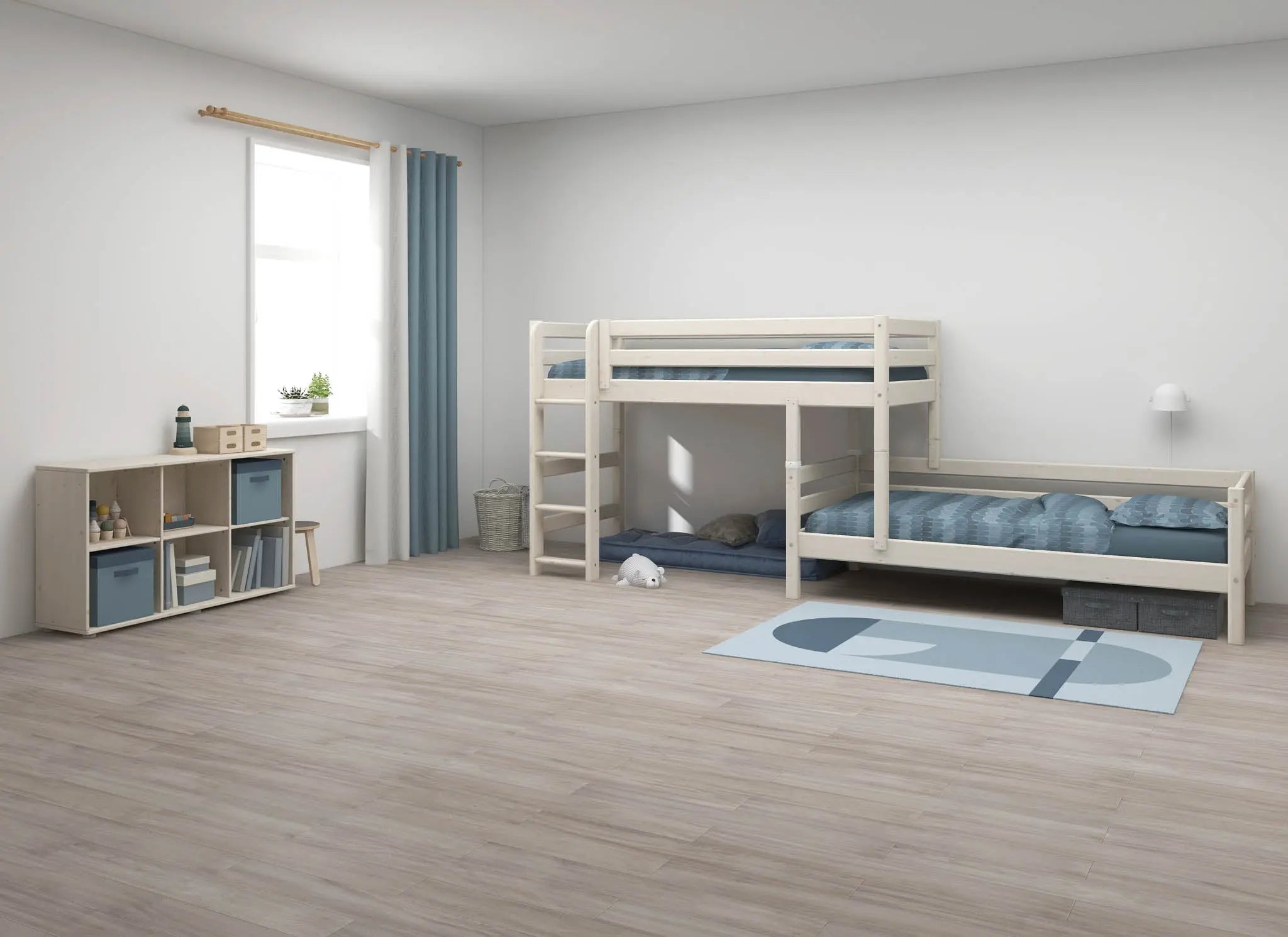 flexa-classic-etagenbett-143-cm-90x200-cm-wei-mit-leiter-und-absturzsicherung image 5