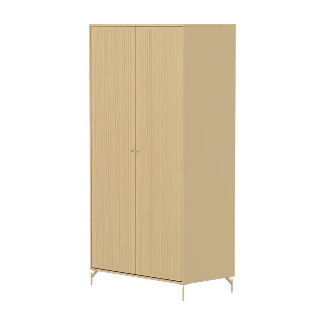 flexa-saga-kleiderschrank-2-t-ren-mit-rillen-metallf-e-oat image 1