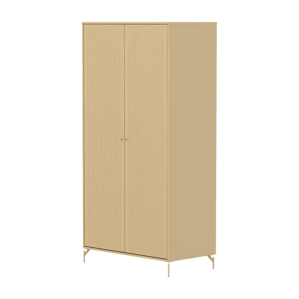 flexa-saga-kleiderschrank-2-t-ren-mit-rillen-metallf-e-oat image 1