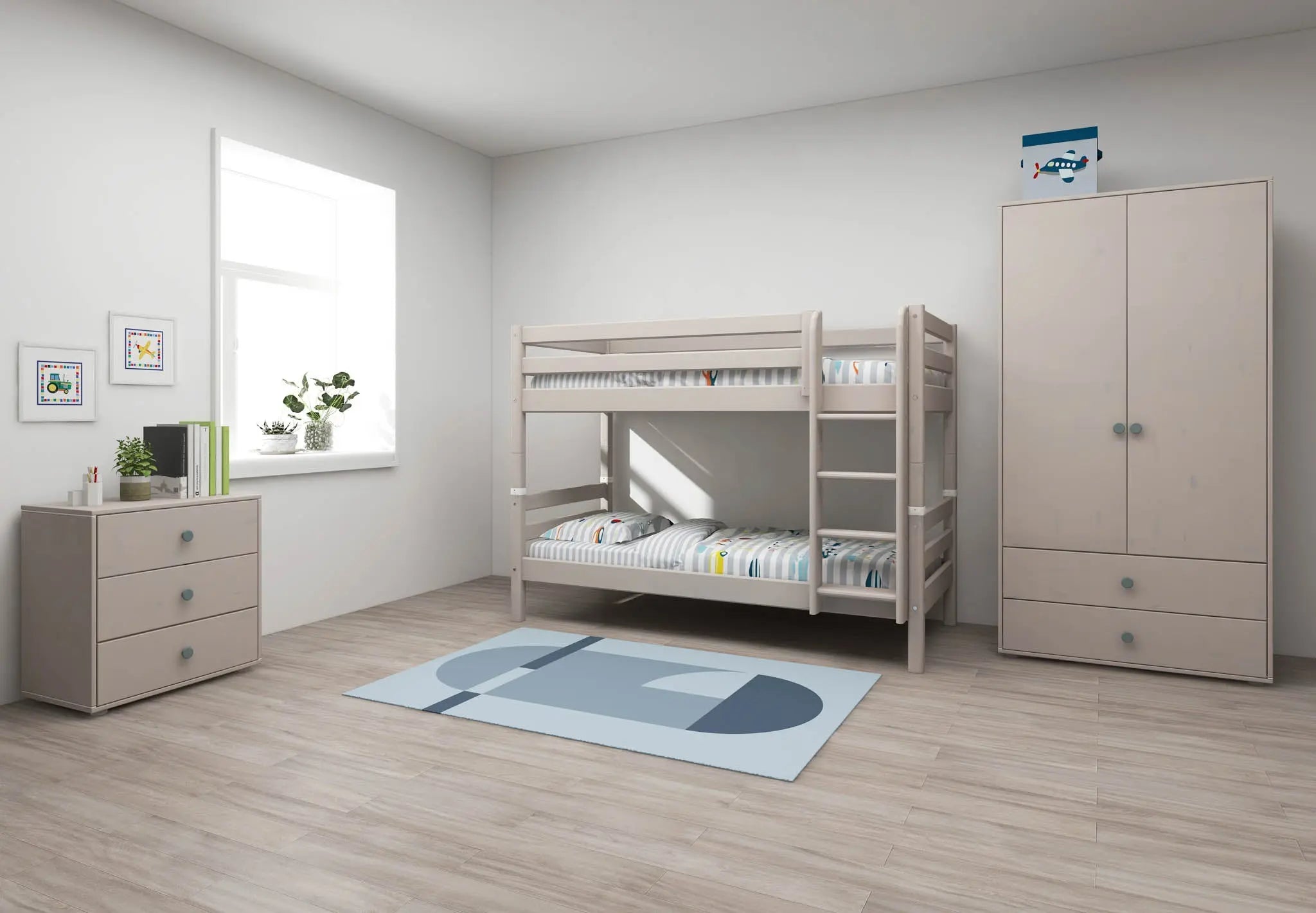 flexa-classic-etagenbett-154-cm-90x200-cm-grau-mit-leiter image 5