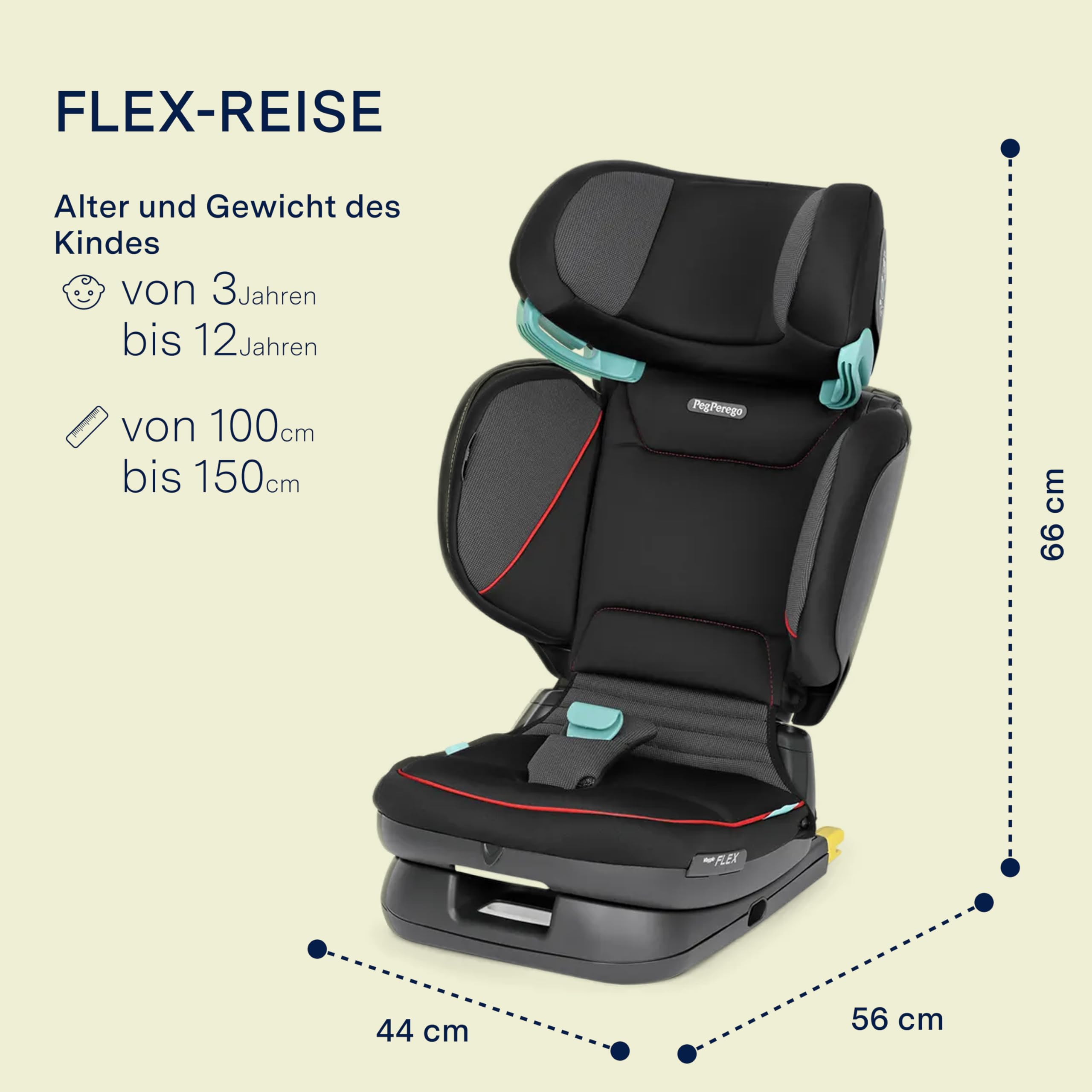 peg-perego-viaggio-flex-i-size-kindersitz-100-150-cm-isofix-klappbar-active image 2