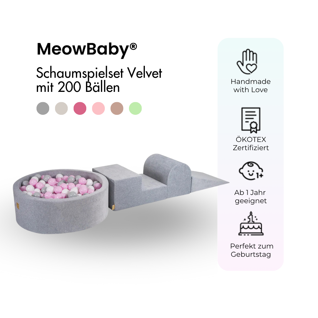 meowbaby-schaumspielset-velvet-mit-b-llebad-und-200-b-llen-eigene-farbauswahl image 2