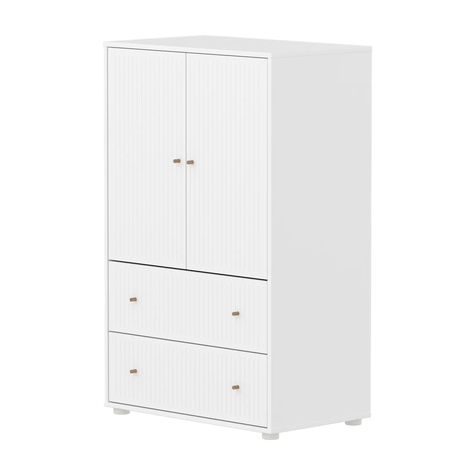 flexa-saga-schrank-2-t-ren-2-schubladen-mit-rillen-griffe-eiche-wei image 1