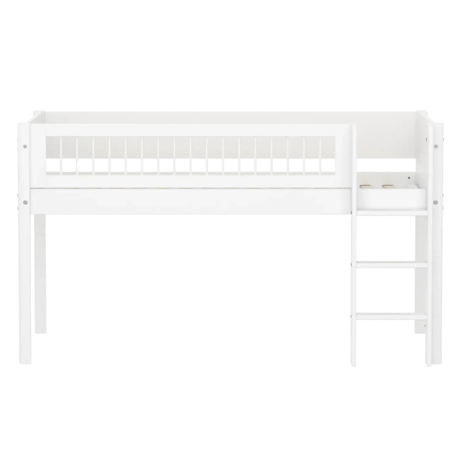 flexa-white-hochbett-120-cm-mit-leiter-und-absturzsicherung-90x200-cm-wei image 2