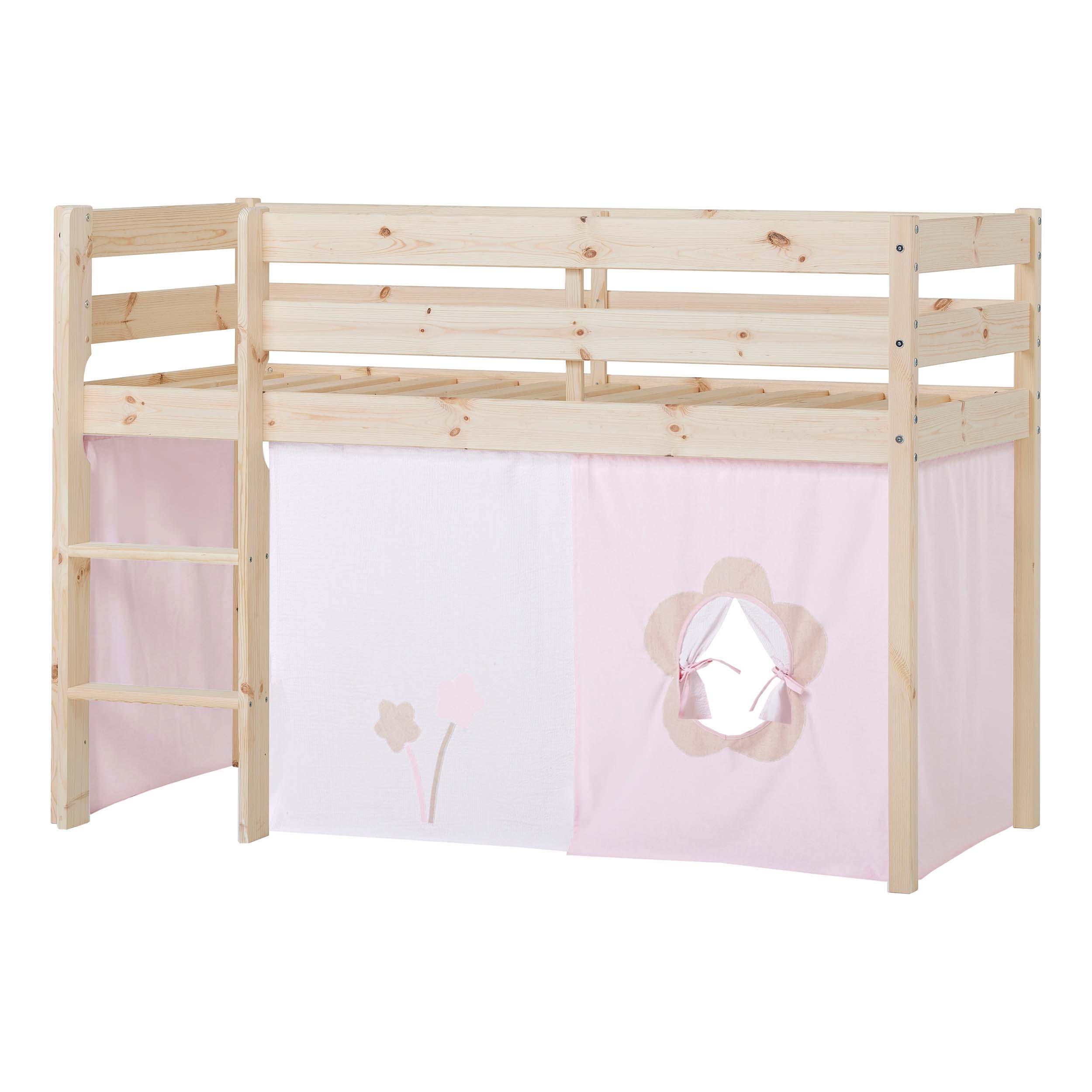 hoppekids-eco-comfort-halbhohes-bett-mit-fairytale-flower-vorhang image 4