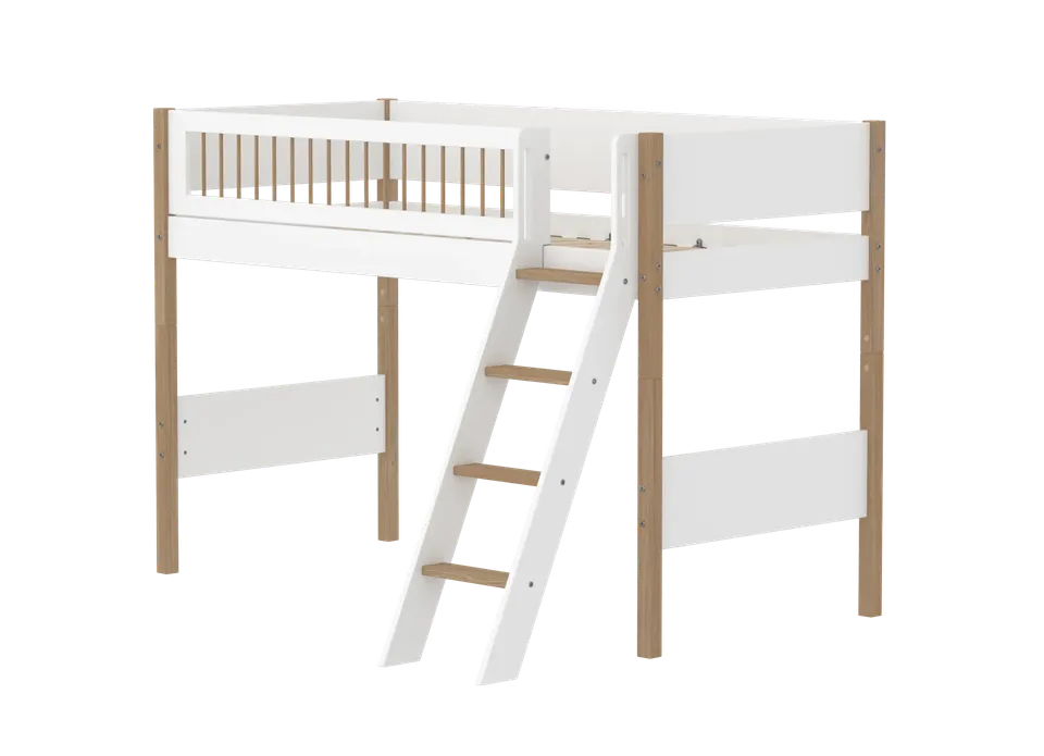 flexa-nor-hochbett-143-cm-mittelhoch-mit-schr-gleiter-und-absturzsicherung-90x20 image 1
