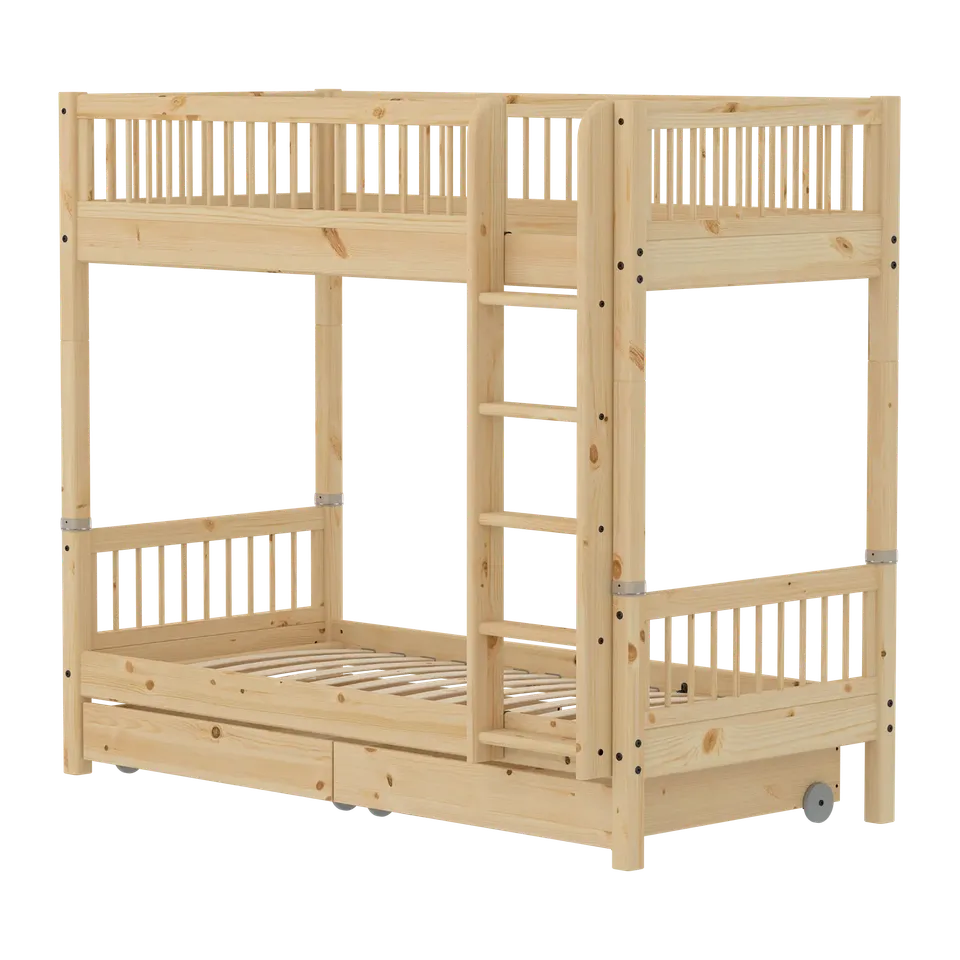flexa-classic-raw-etagenbett-mit-aufbewahrung-90x200-cm-kiefernholz image 1