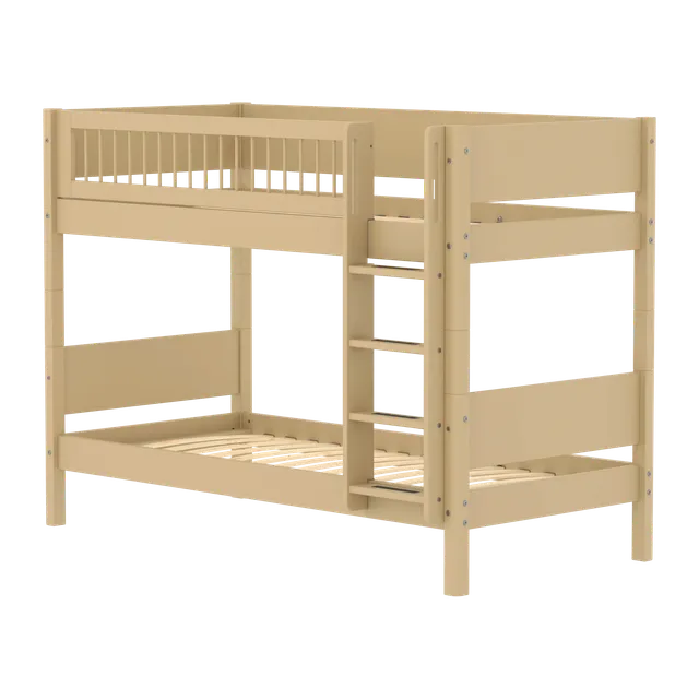 flexa-white-etagenbett-154-cm-mit-leiter-und-absturzsicherung-90x200-cm-sand image 1
