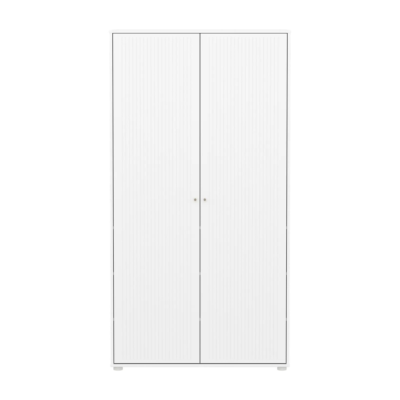 flexa-saga-kleiderschrank-2-t-ren-mit-rillen-oat-griffe-wei image 2